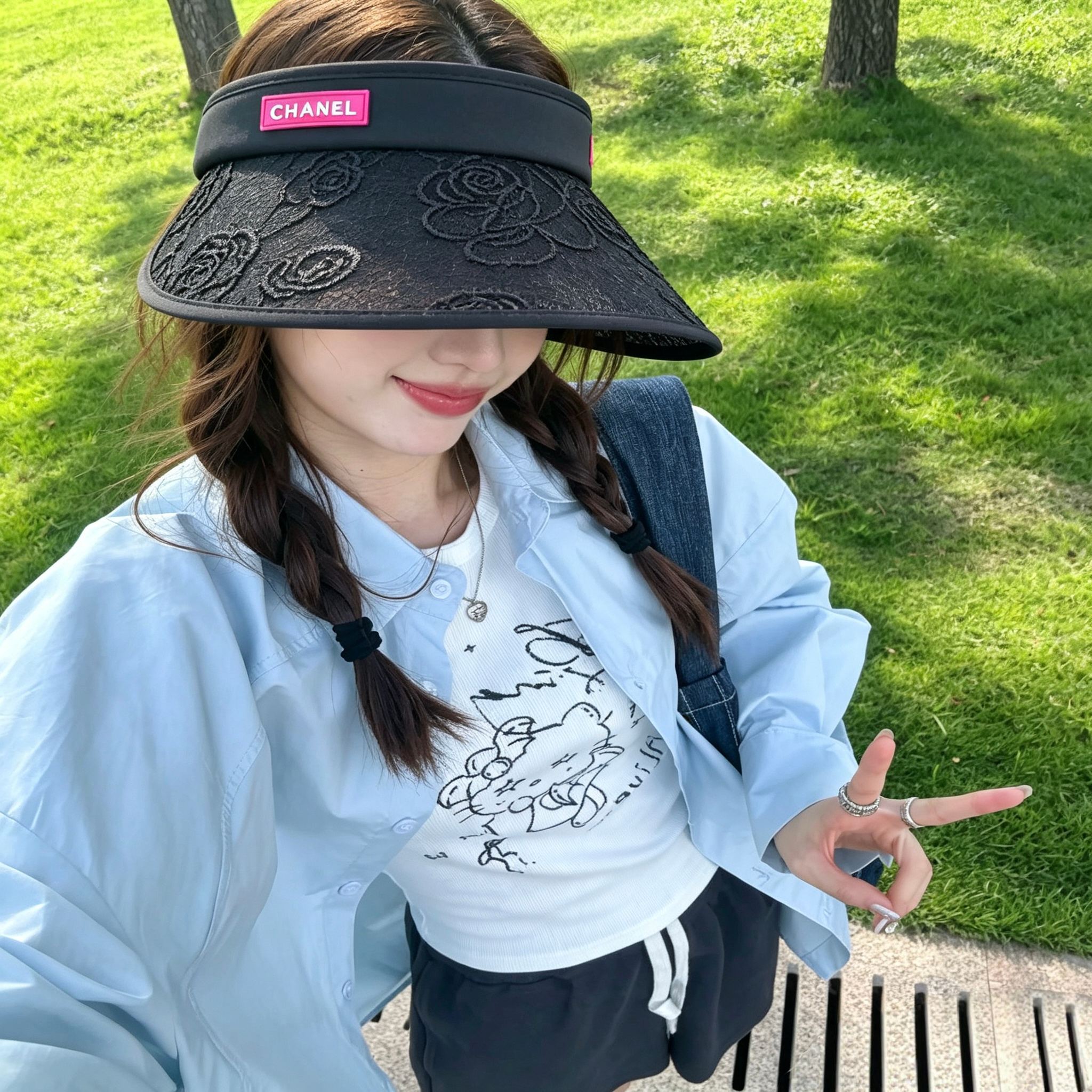 💛配防尘袋 【Chanel香奈儿】2026新款独家小香风大沿遮阳帽空顶帽，🔆遮阳百搭～休闲出街神器