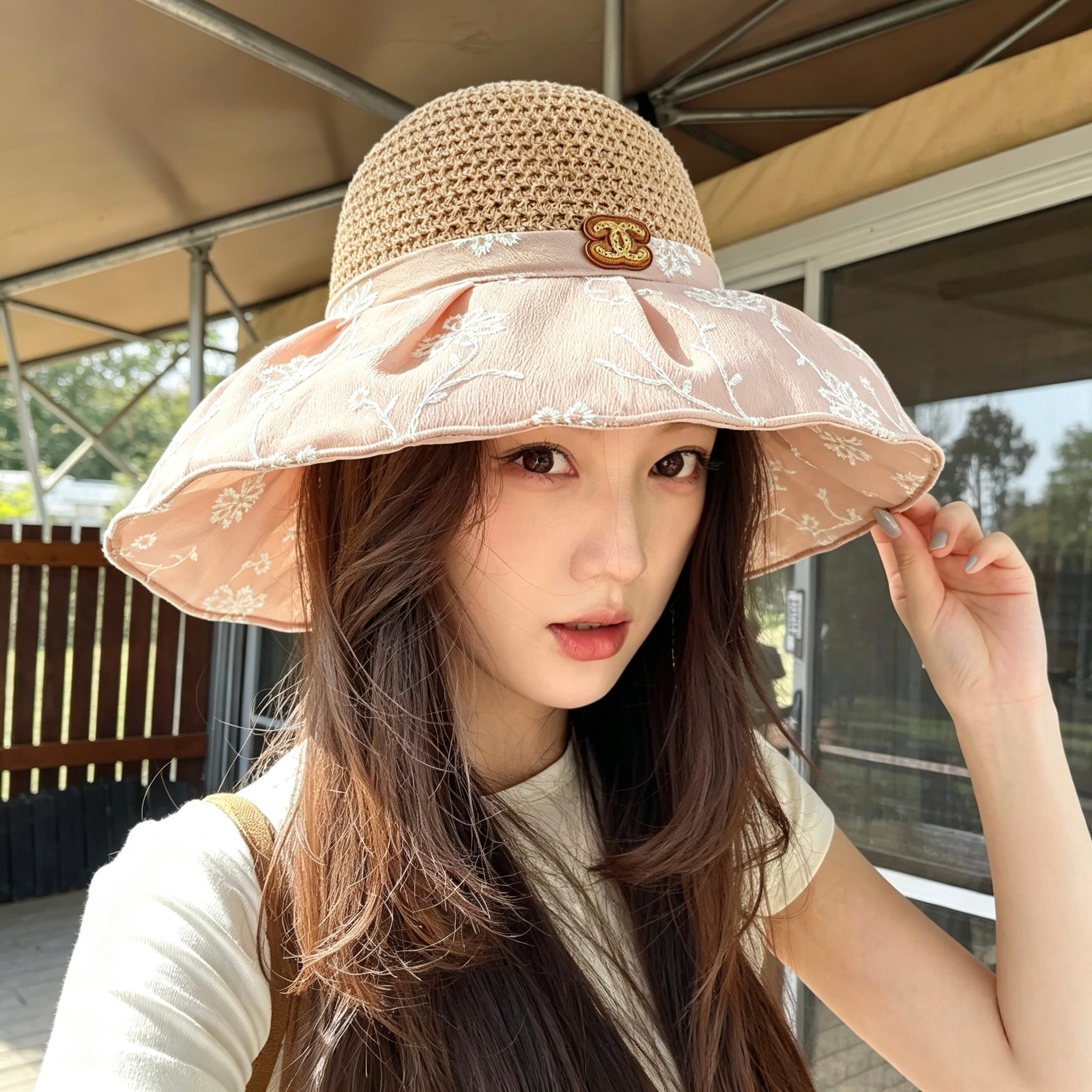 💛配防尘袋【CHANEL香奈儿】2026新款小香风纹路大沿渔夫帽，🔆百搭日常款～休闲出街#