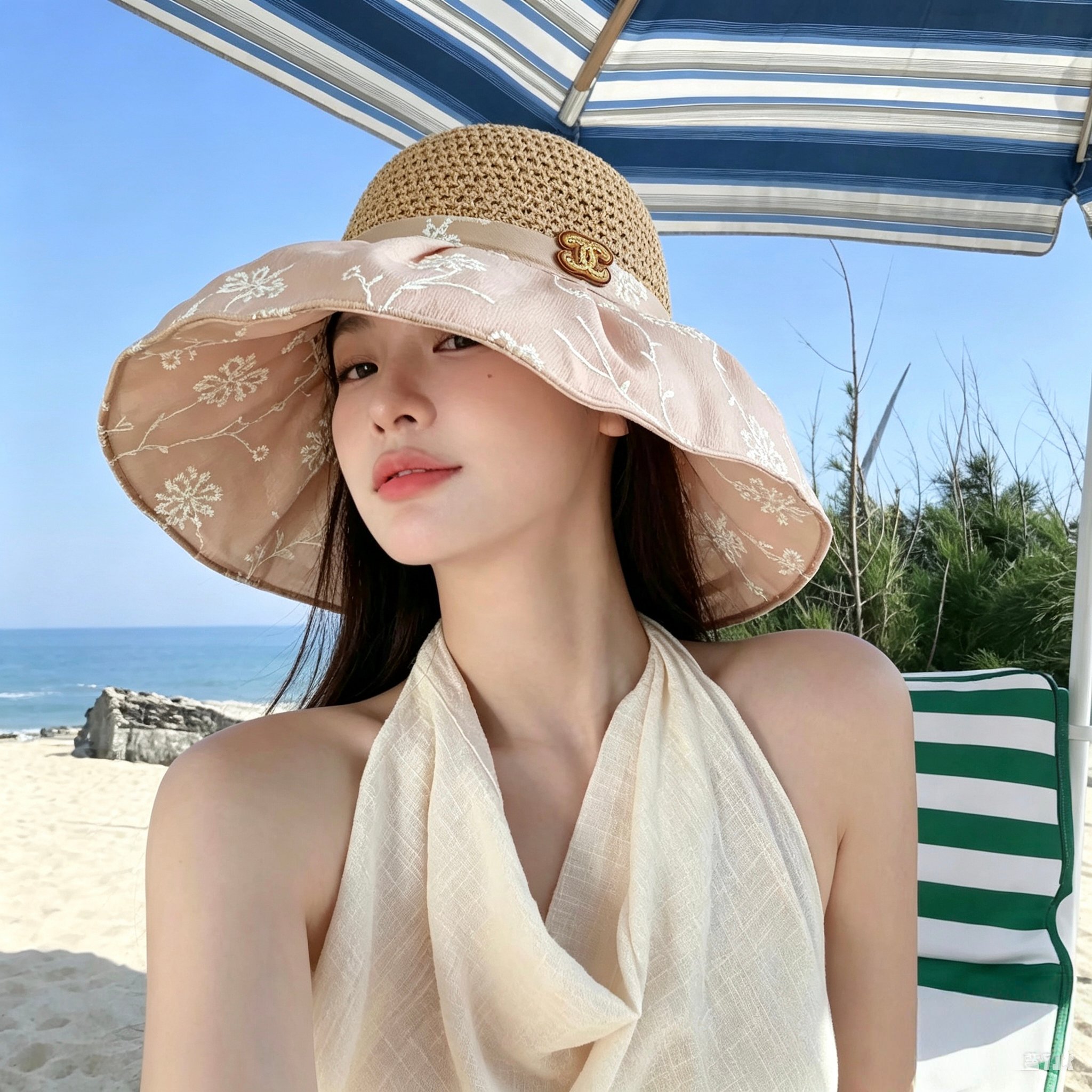 💛配防尘袋【CHANEL香奈儿】2026新款小香风纹路大沿渔夫帽，🔆百搭日常款～休闲出街#