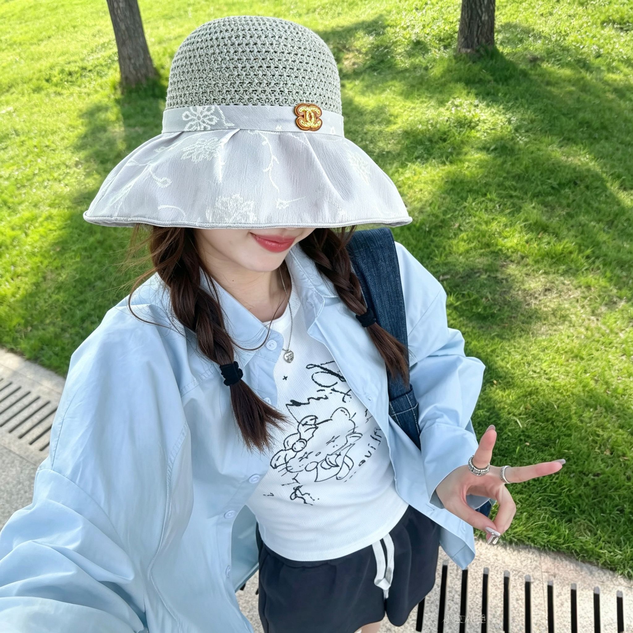 💛配防尘袋【CHANEL香奈儿】2026新款小香风纹路大沿渔夫帽，🔆百搭日常款～休闲出街#