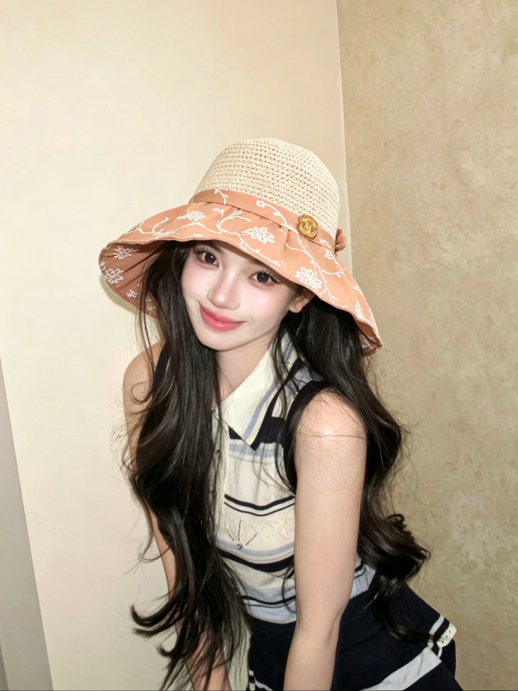 💛配防尘袋【CHANEL香奈儿】2026新款小香风纹路大沿渔夫帽，🔆百搭日常款～休闲出街#