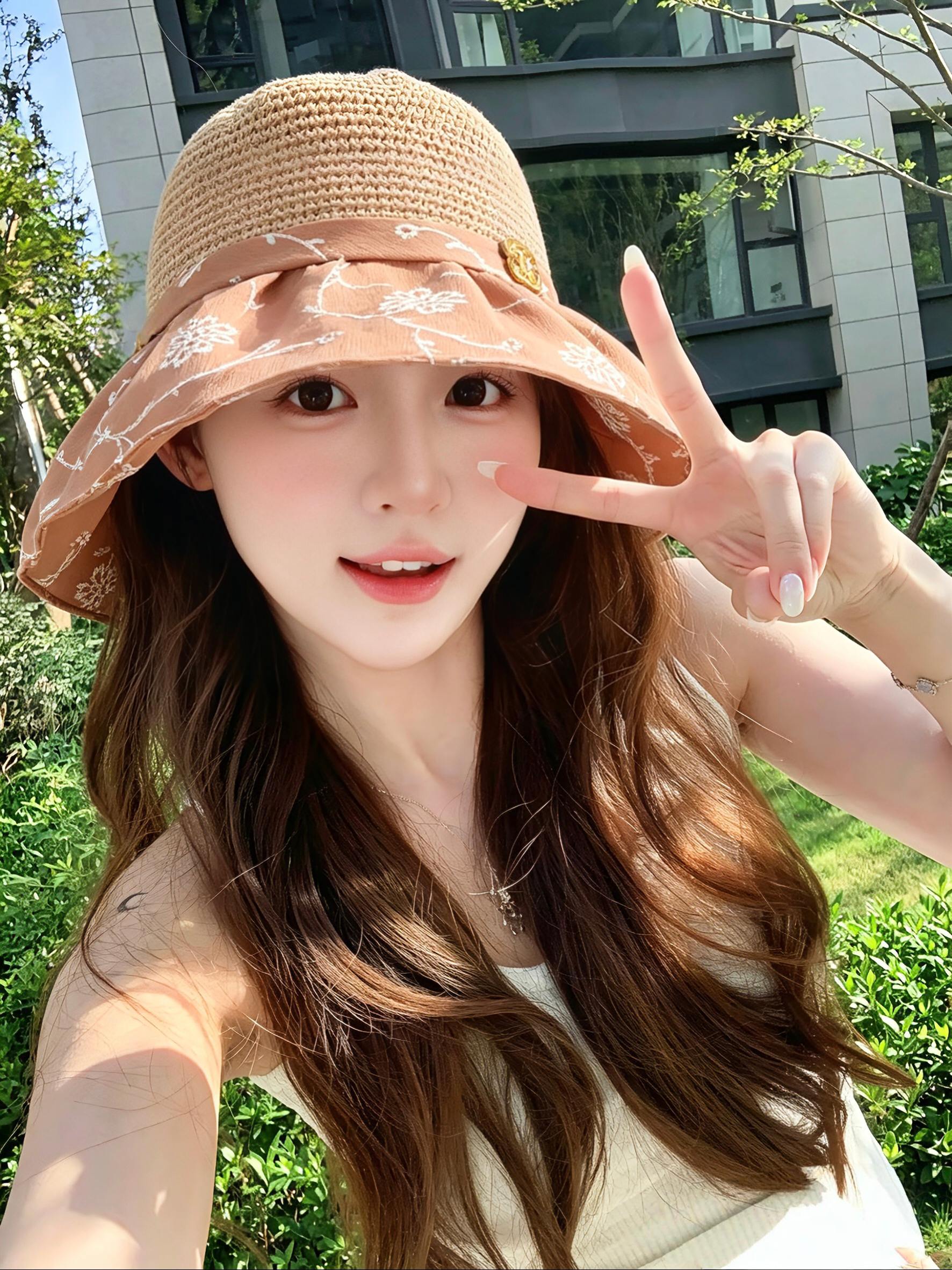 💛配防尘袋【CHANEL香奈儿】2026新款小香风纹路大沿渔夫帽，🔆百搭日常款～休闲出街#