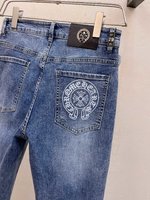 Chrome Hearts Clothing Jeans Men Cotton Fall/Winter Collection Casual