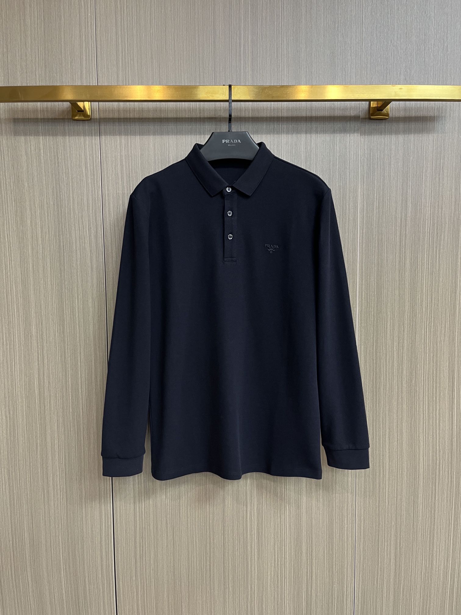 Prada Clothing Polo Men Cotton Fashion Long Sleeve