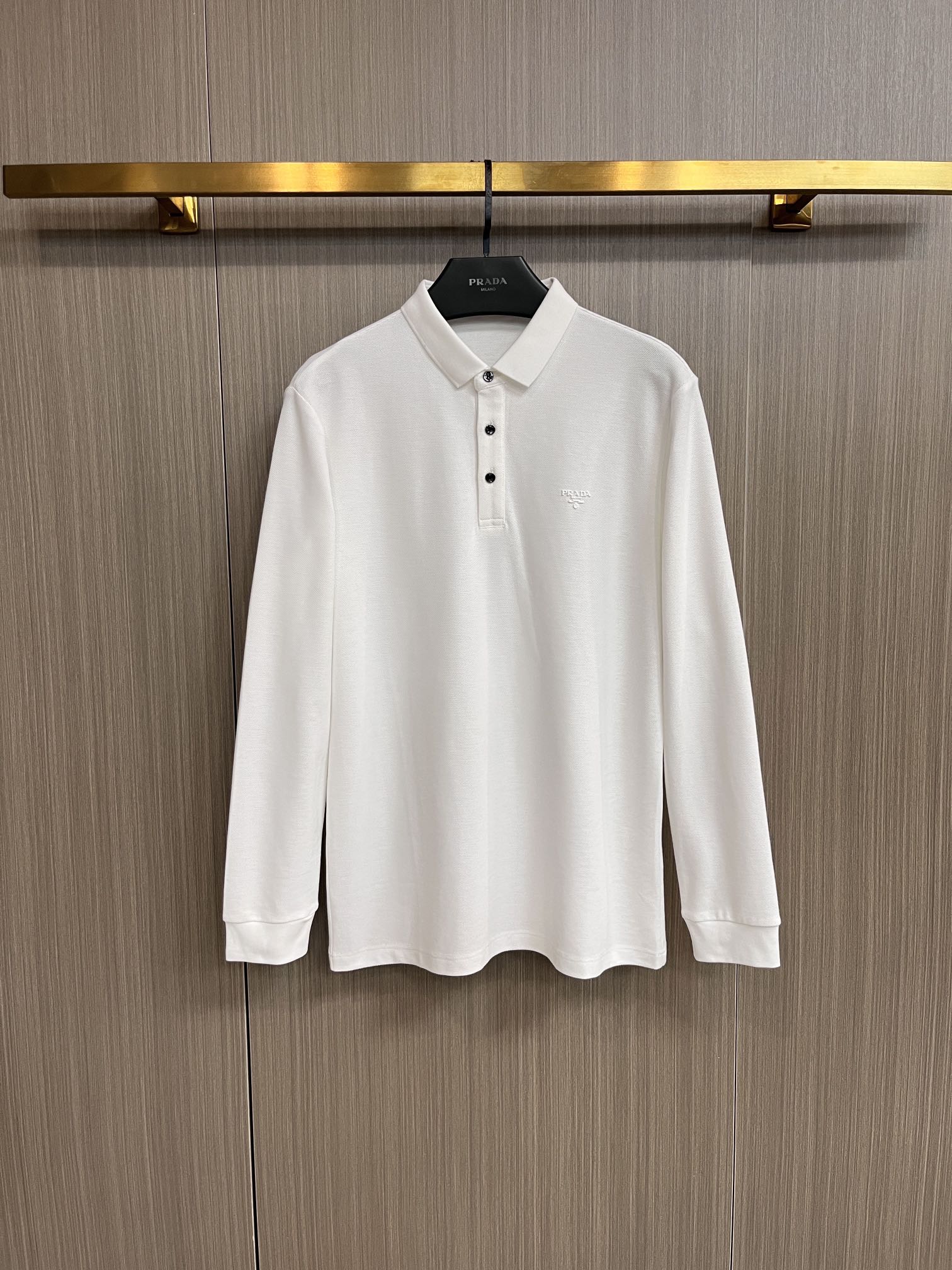 sell Online
 Prada Clothing Polo Men Cotton Fashion Long Sleeve