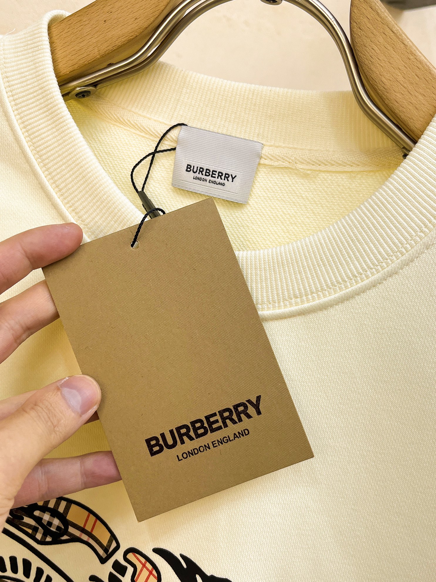 Burberry Embroidered Logo Crewneck Sweatshirt,Luxury Cotton Pullover, Unisex 6 i1728967482 387 0