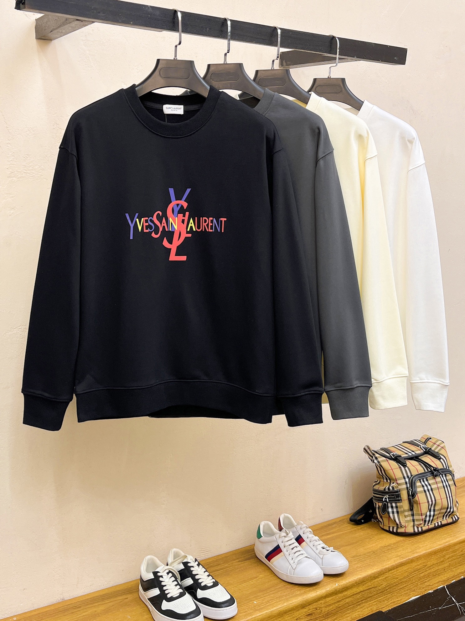 Yves Saint Laurent Crewneck Sweatshirt with Flocked Logo - Unisex 10 i1728967953 172 0