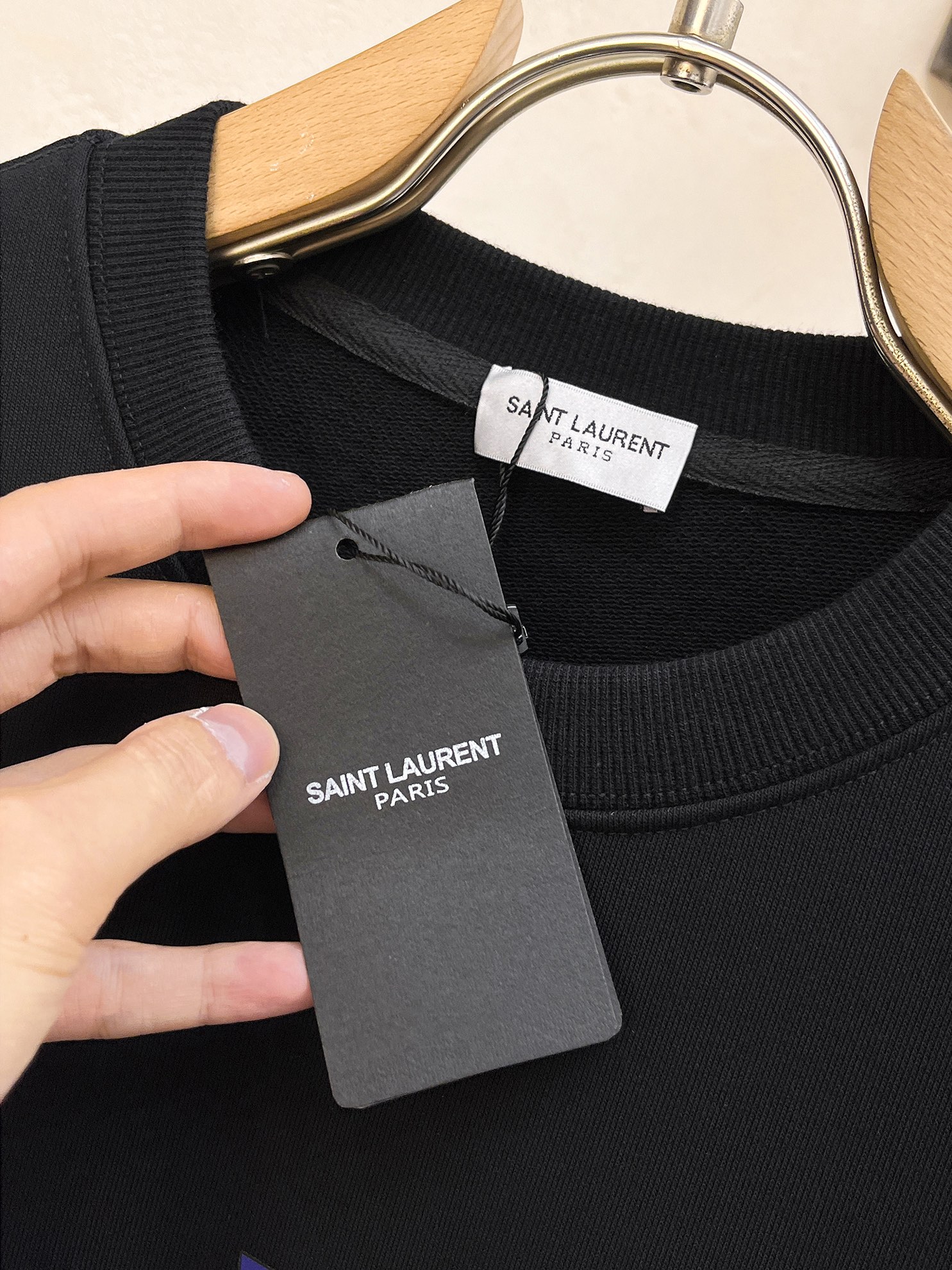 Yves Saint Laurent Crewneck Sweatshirt with Flocked Logo - Unisex 6 i1728967953 4766 0