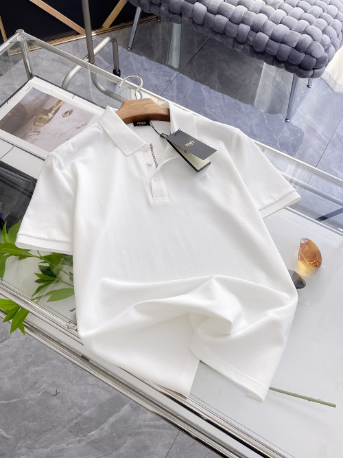 Fendi Men's White Polo Shirt with Logo - Classic & Comfortable 1 Fendi Men's White Polo Shirt with Logo - Classic & Comfortable