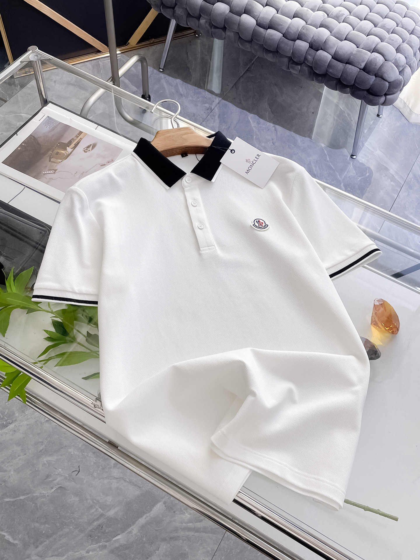 Moncler Men's Polo Shirt - Short Sleeve, Classic Fit, Logo Detail