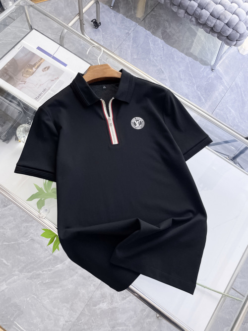 Louis Vuitton Men's 25SS Polo Shirt, Short Sleeve, Black, Embroidered Logo 1 Louis Vuitton Men's 25SS Polo Shirt, Short Sleeve, Black, Embroidered Logo