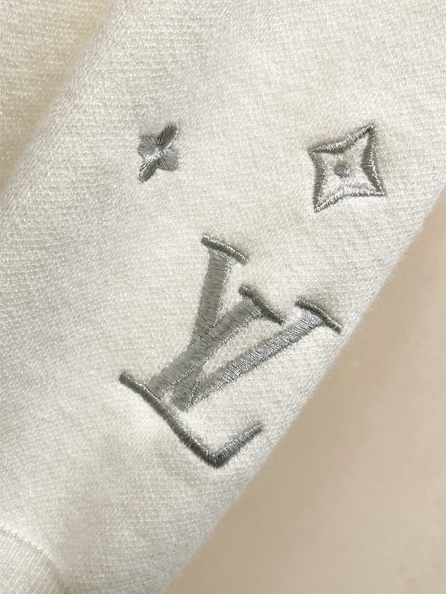 Louis Vuitton White Crewneck Sweater with Monogram Sleeves (M-3XL) 5 i1756427860714 8543 0 3