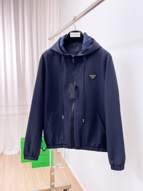 Prada 2025 Fall/Winter Navy Blue Jacket with Triangle Logo - M to 3XL 6 Prada 2025 Fall/Winter Navy Blue Jacket with Triangle Logo - M to 3XL