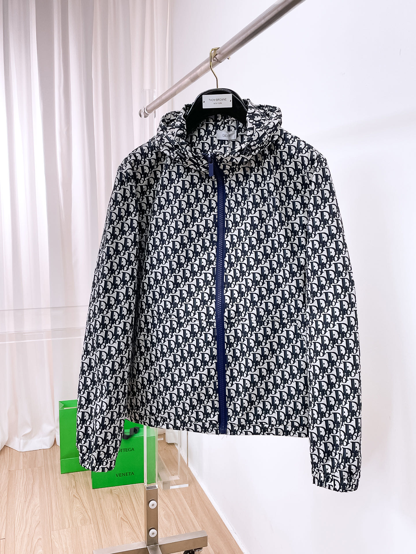 Dior Herenjas met Logoprint en Rits - Stijlvol en Comfortabel