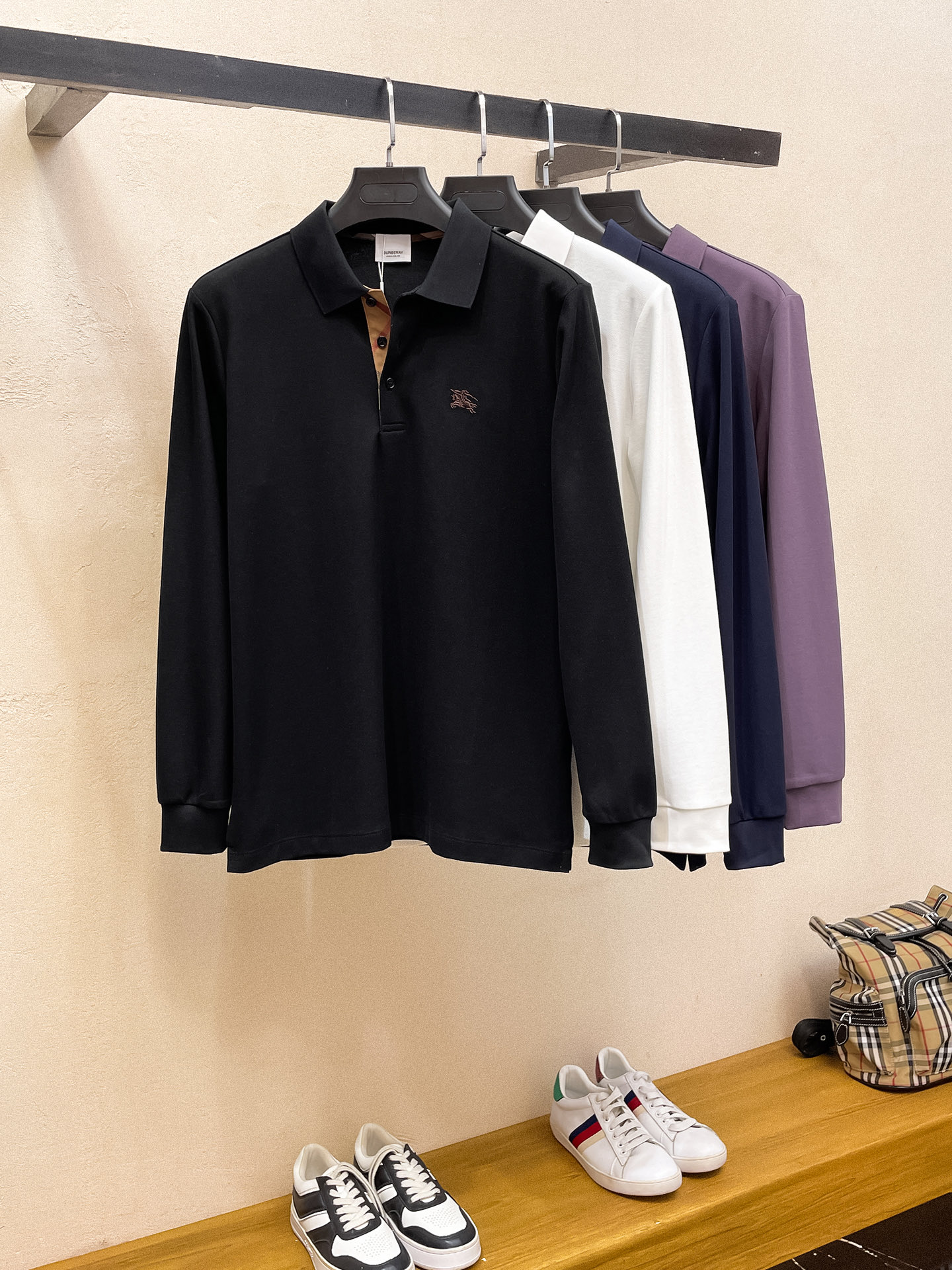 巴宝莉 𝟏𝟎𝟎%新疆长绒棉 柔软舒适2025 秋冬限量款长袖Polo系列𝗦𝗜𝗭𝗘：𝗠-𝟰𝗫𝗟