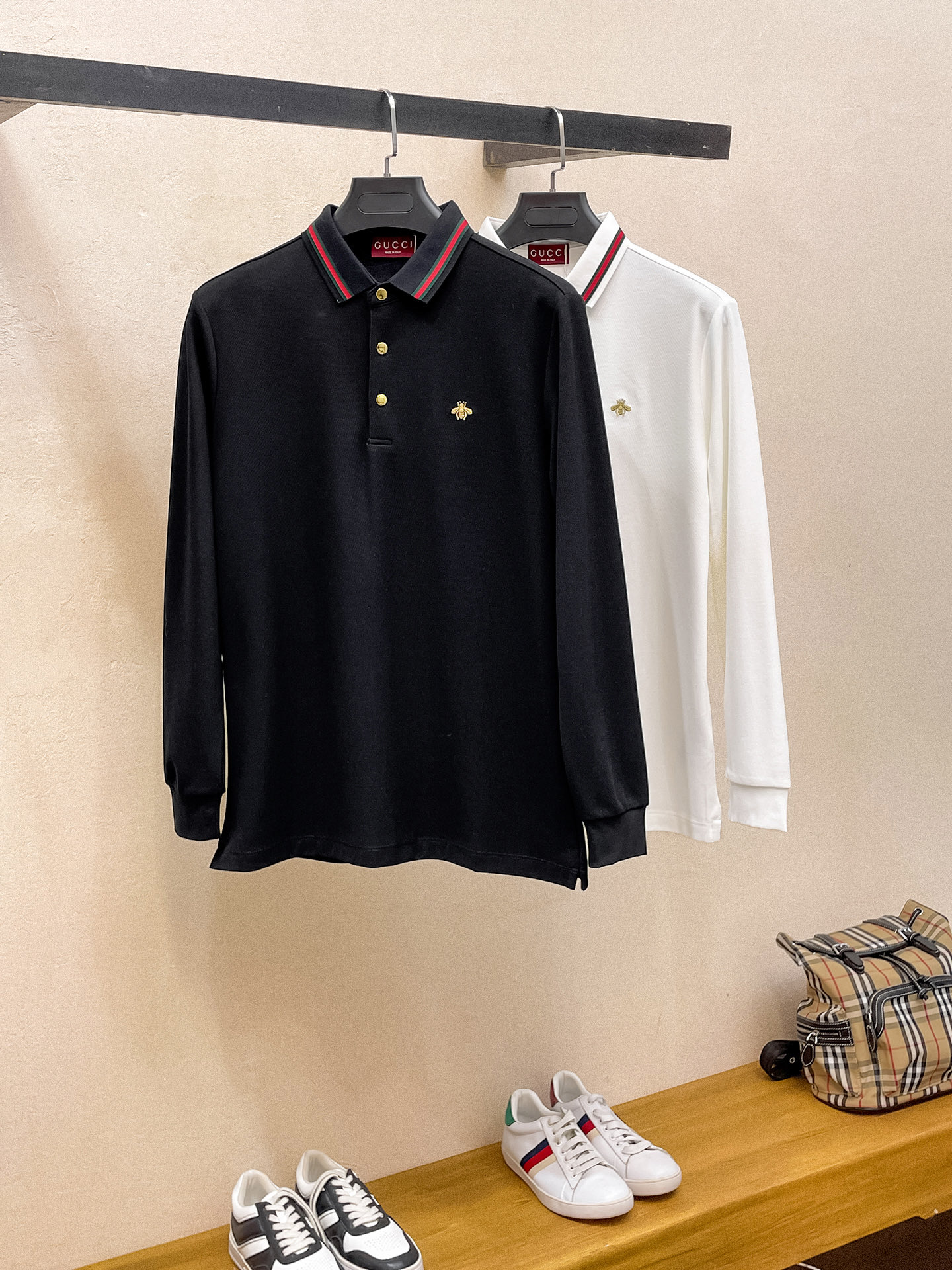 古驰 𝟏𝟎𝟎%新疆长绒棉 柔软舒适2025 秋冬限量款长袖Polo系列𝗦𝗜𝗭𝗘：𝗠-𝟰𝗫𝗟