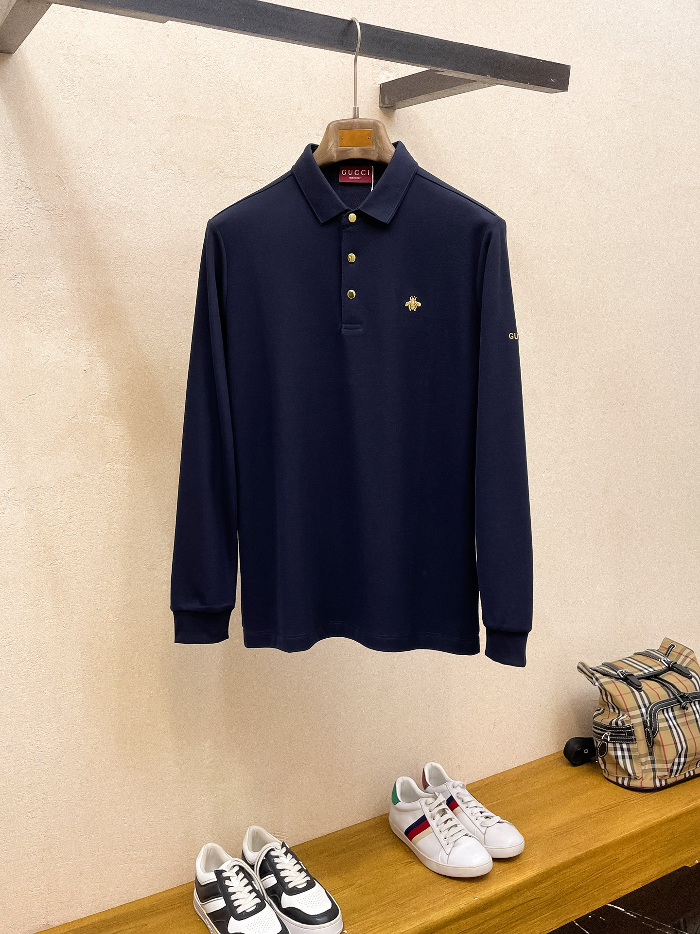 古驰 𝟏𝟎𝟎%新疆长绒棉 柔软舒适2025 秋冬限量款长袖Polo系列𝗦𝗜𝗭𝗘：𝗠-𝟰𝗫𝗟