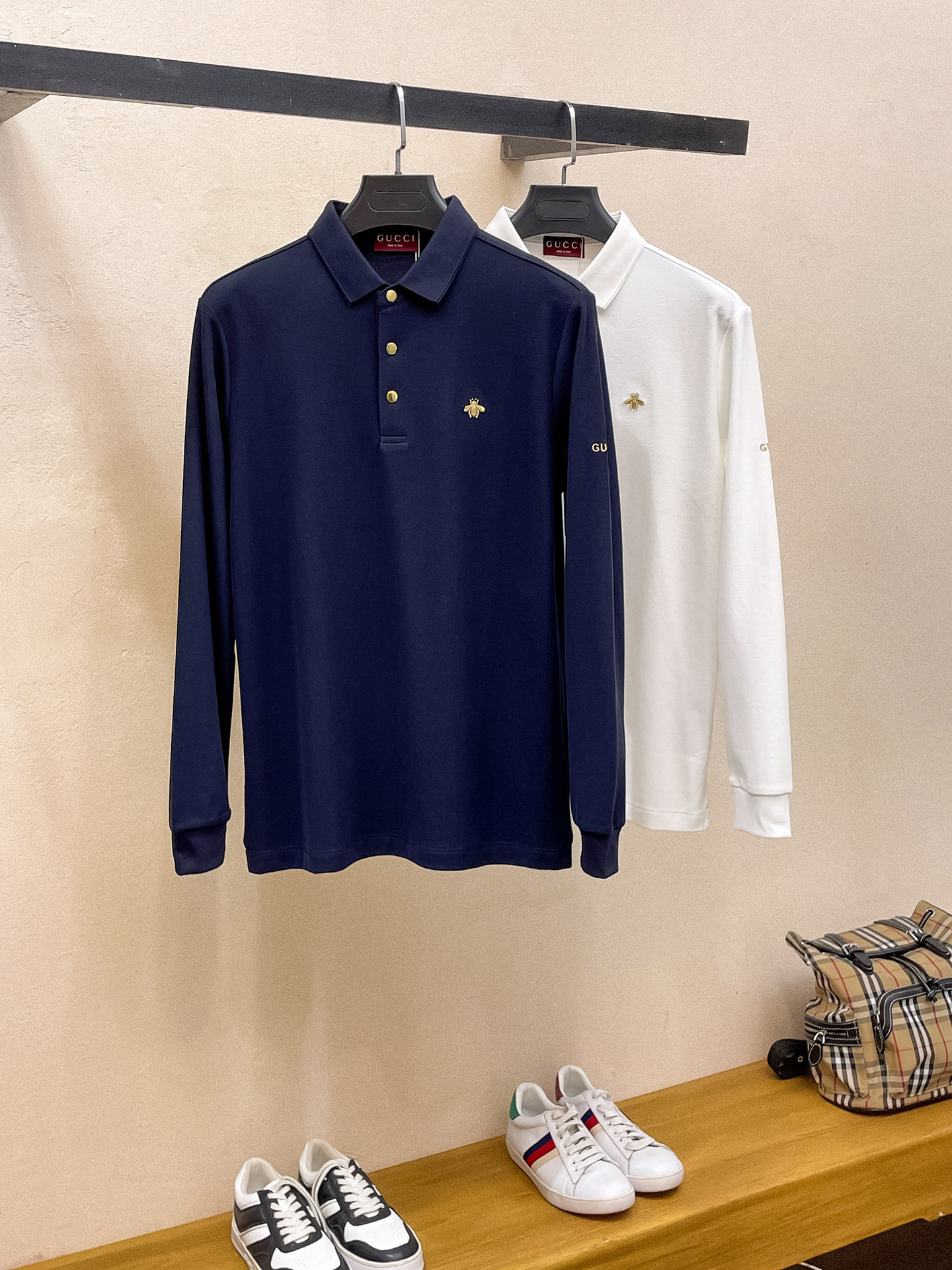 古驰 𝟏𝟎𝟎%新疆长绒棉 柔软舒适2025 秋冬限量款长袖Polo系列𝗦𝗜𝗭𝗘：𝗠-𝟰𝗫𝗟