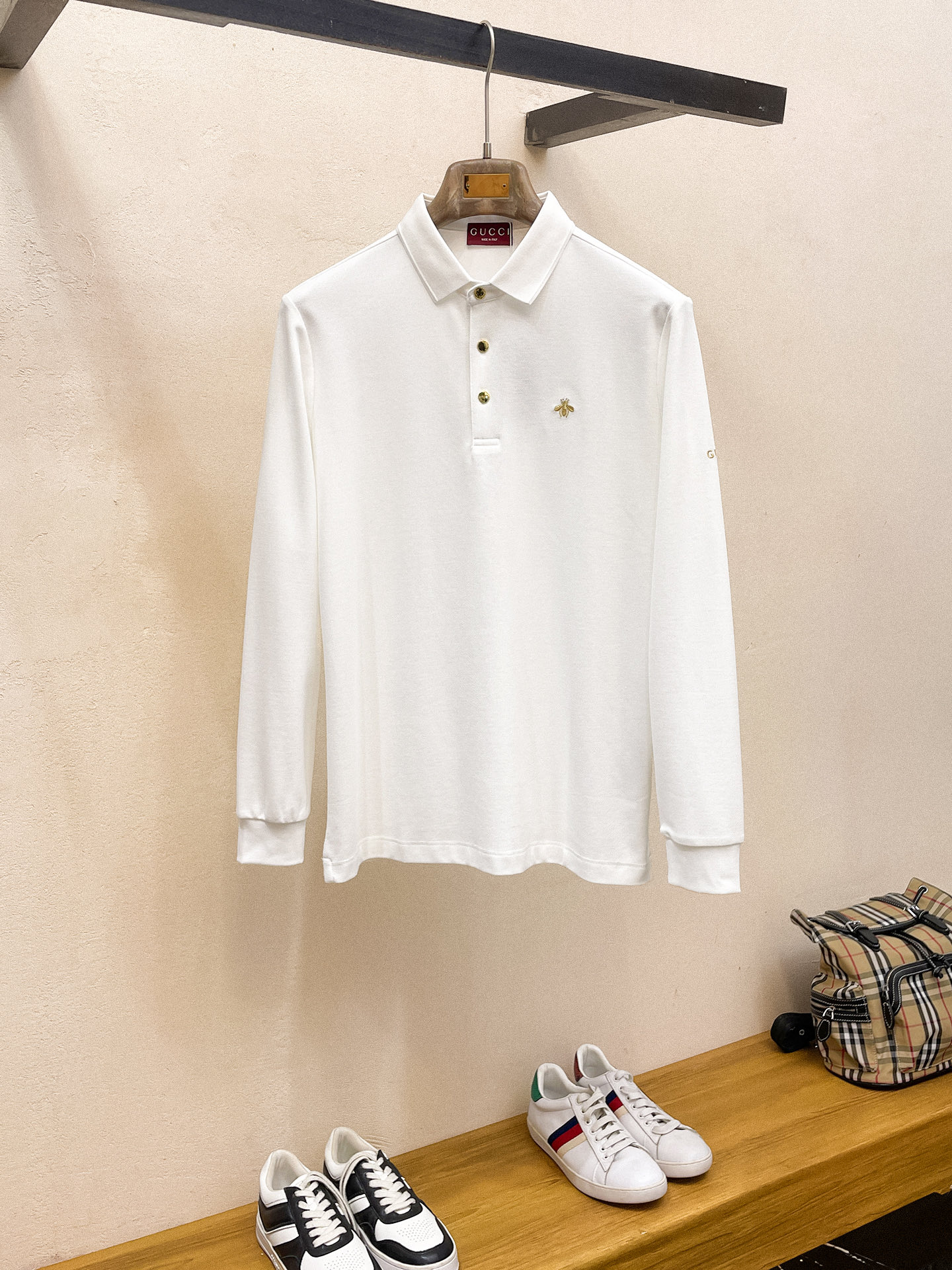 古驰 𝟏𝟎𝟎%新疆长绒棉 柔软舒适2025 秋冬限量款长袖Polo系列𝗦𝗜𝗭𝗘：𝗠-𝟰𝗫𝗟