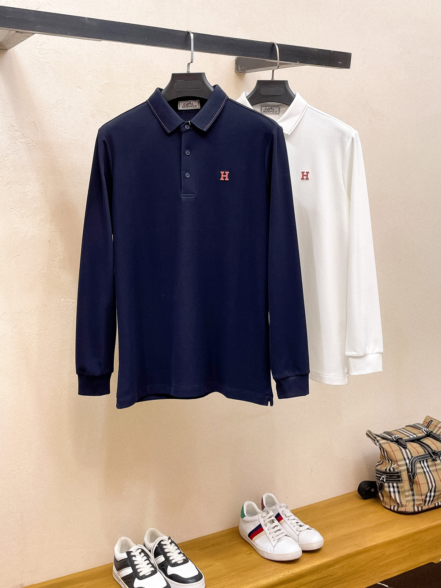 爱马仕 𝟏𝟎𝟎%新疆长绒棉 柔软舒适2025 秋冬限量款长袖Polo系列𝗦𝗜𝗭𝗘：𝗠-𝟰𝗫𝗟