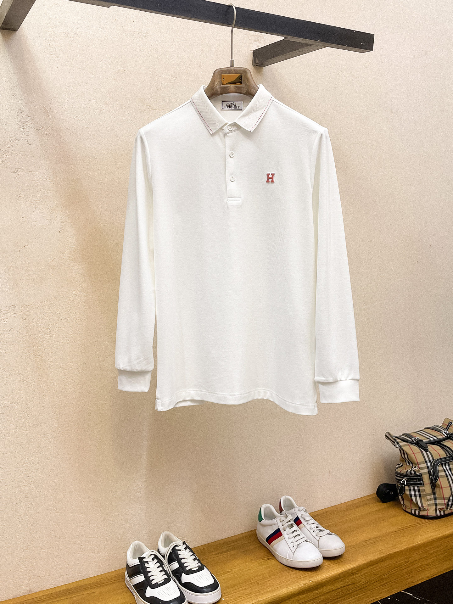 爱马仕 𝟏𝟎𝟎%新疆长绒棉 柔软舒适2025 秋冬限量款长袖Polo系列𝗦𝗜𝗭𝗘：𝗠-𝟰𝗫𝗟