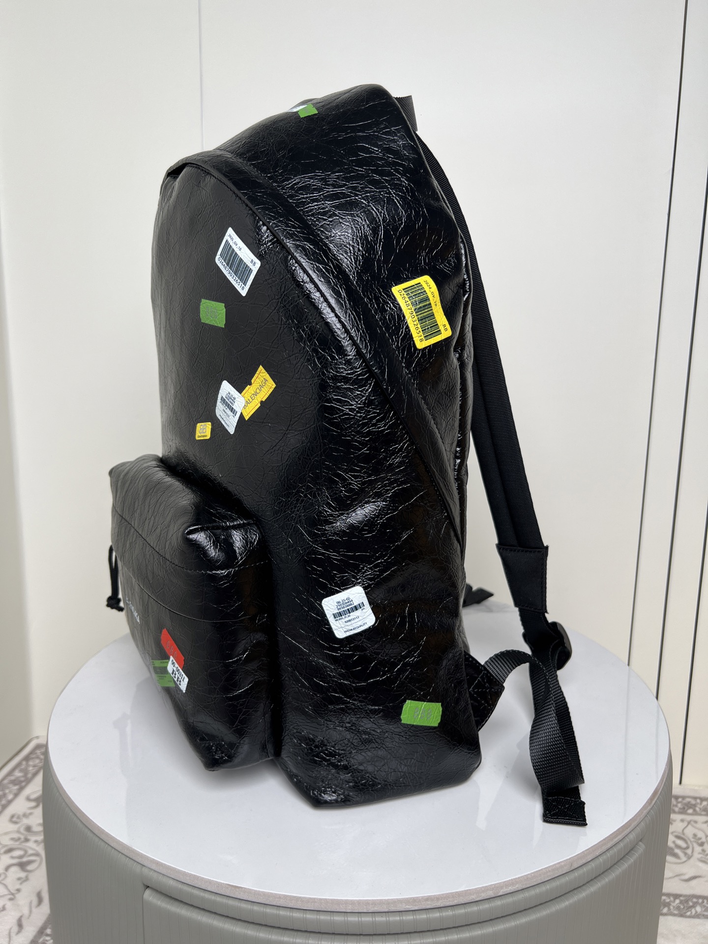 Balenciaga Style Black Leather Backpack Bags detail image 3 from source 776213