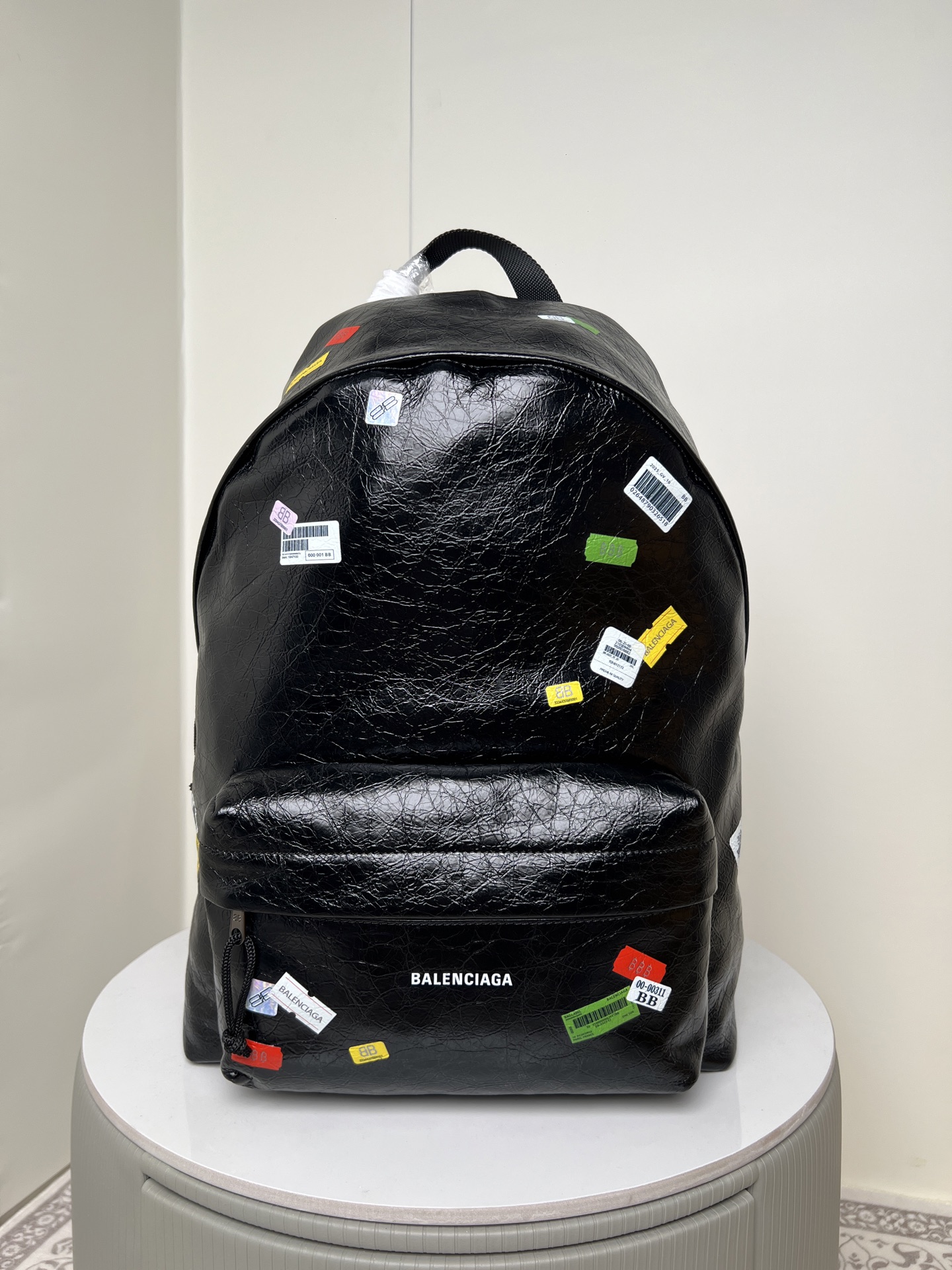 Balenciaga Style Black Leather Backpack Lookbook Reference image 1
