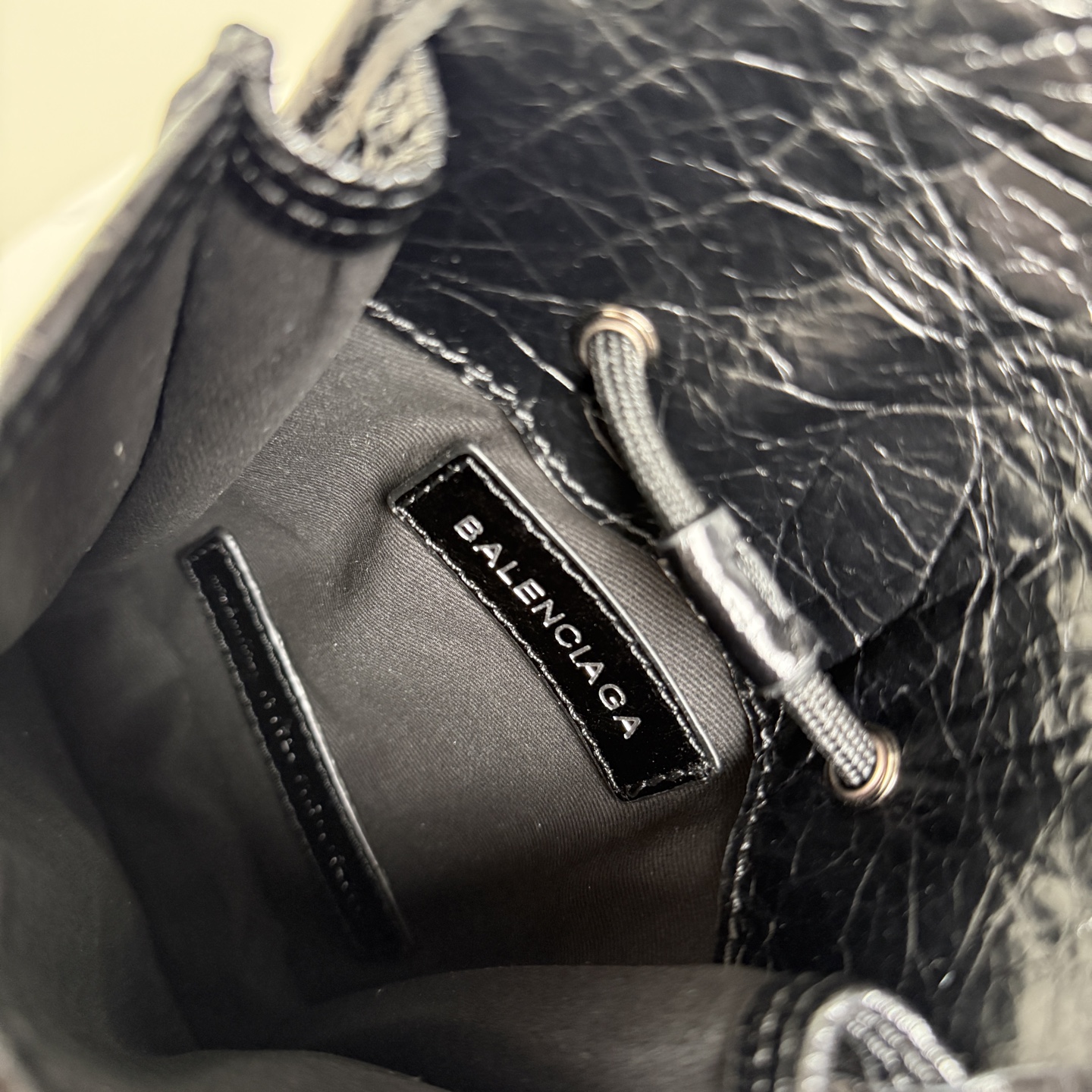 Balenciaga Black Leather Phone Pouch
