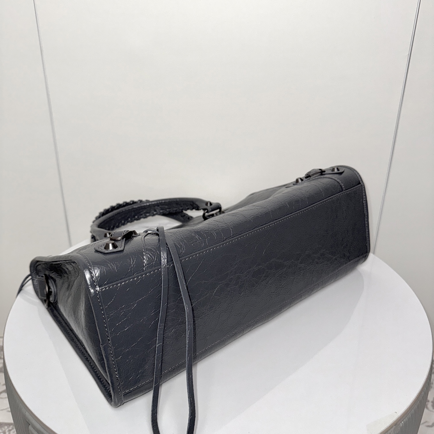 BALENCIAGA LE CITY 新版机车包 深灰色大号