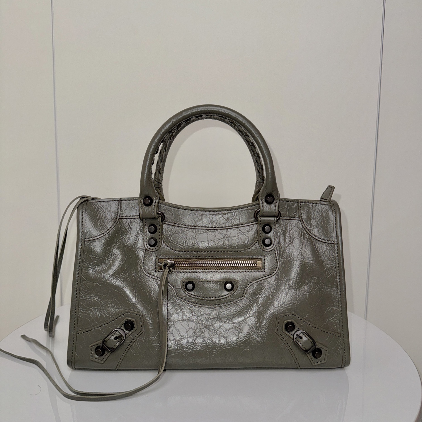 BALENCIAGA 2025年迭代新版机车包 city 中号グリーン