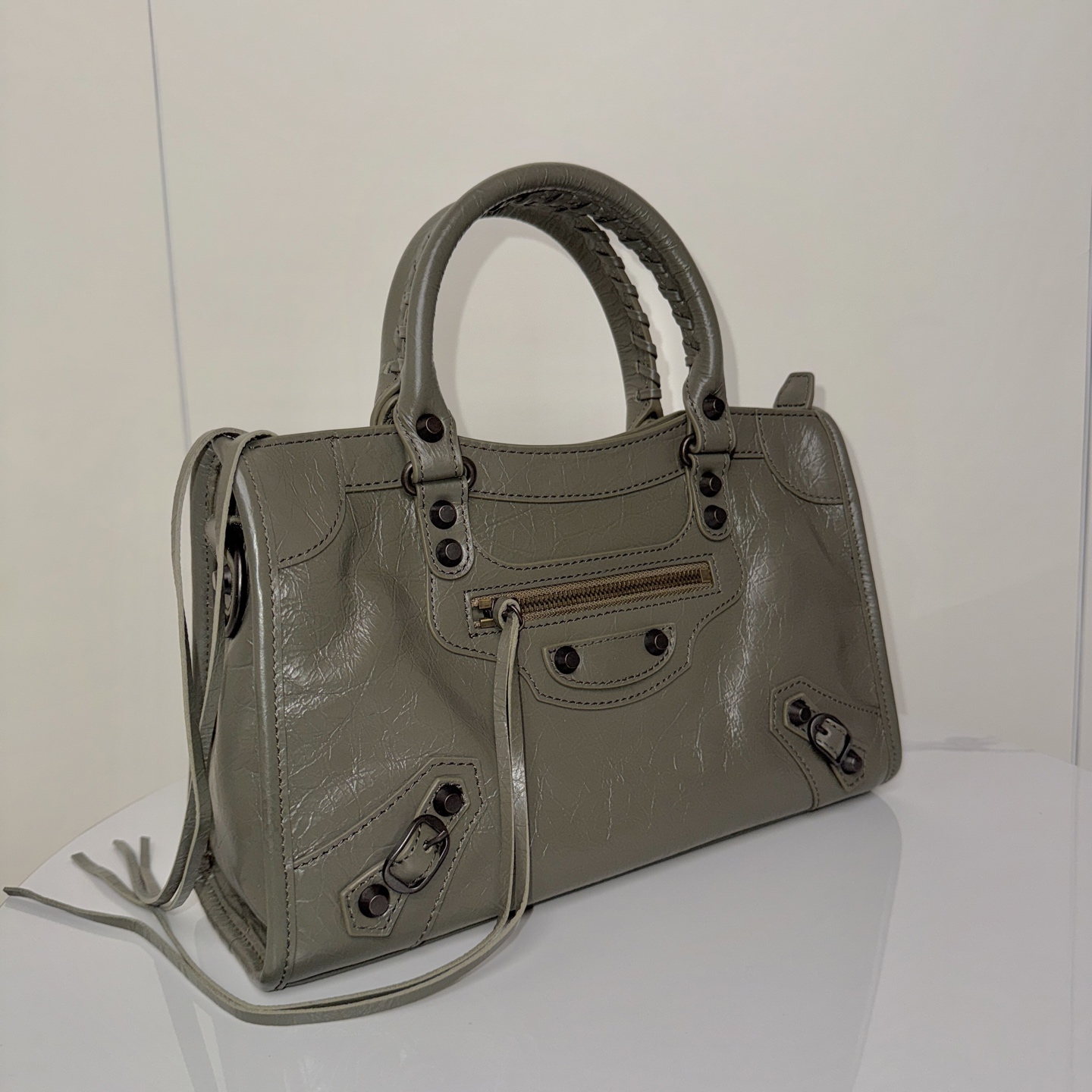 BALENCIAGA 2025年迭代新版机车包 city 中号グリーン