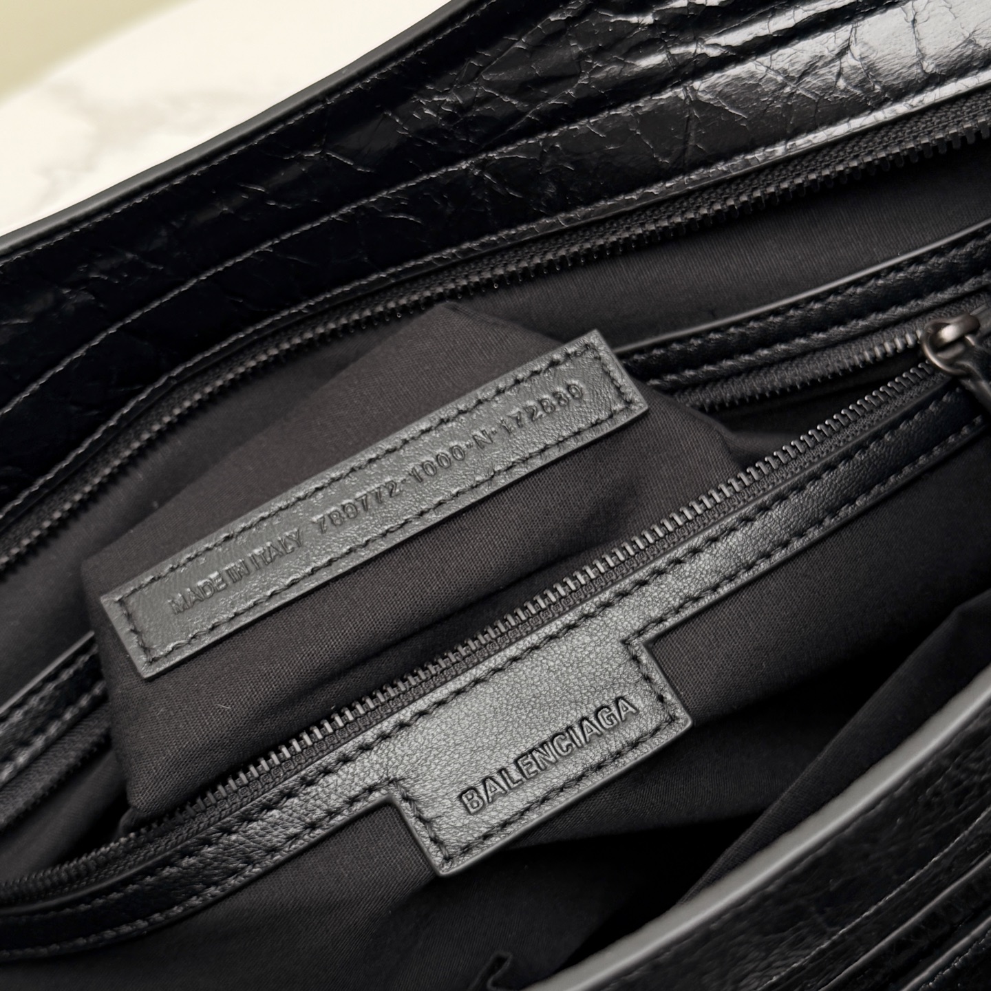 Balenciaga Large Black Moto Top Handle Bag