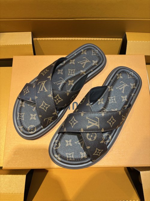 Louis Vuitton Oasis Monogram Leather Sandals | Stylish & Comfortable Summer Slides