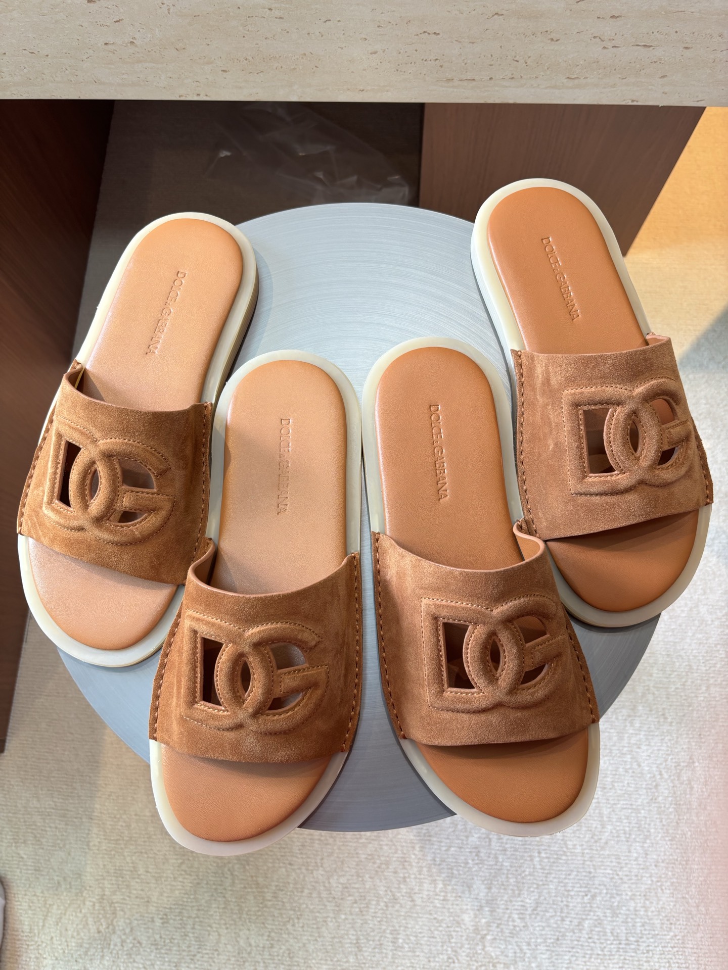 Dolce&Gabbana Leather Logo Slides, Men's Summer Essential, Sizes 39-44 6 i1746985762420 3518 0 4