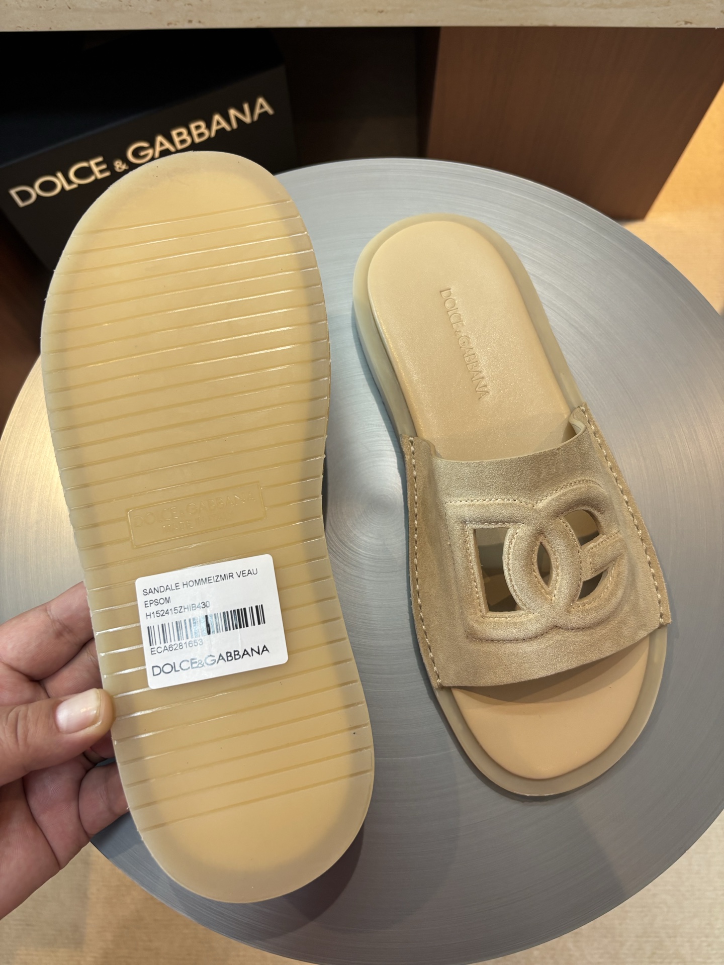 Dolce&Gabbana Men's Leather Logo Slides Sandals, Comfortable Summer Essential 5 i1746986090785 5163 0 3