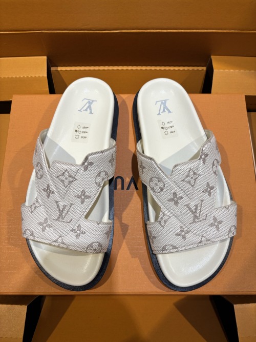 Louis Vuitton Oasis Monogram Leather Sandals, Men's Luxurious Summer Slides 1 Louis Vuitton Oasis Monogram Leather Sandals, Men's Luxurious Summer Slides