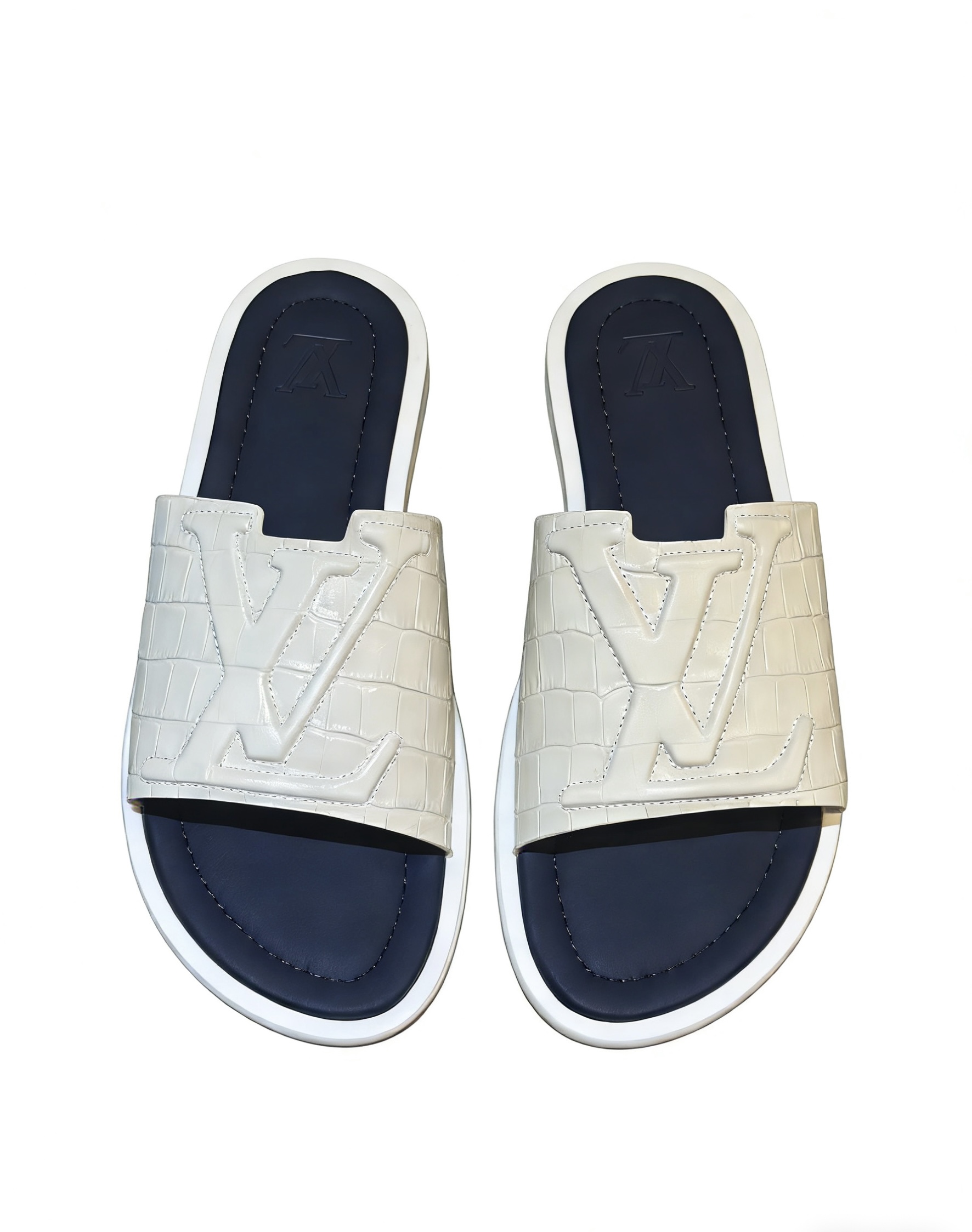 LV Style Blue Leather Tote Bag Lookbook Reference image 2