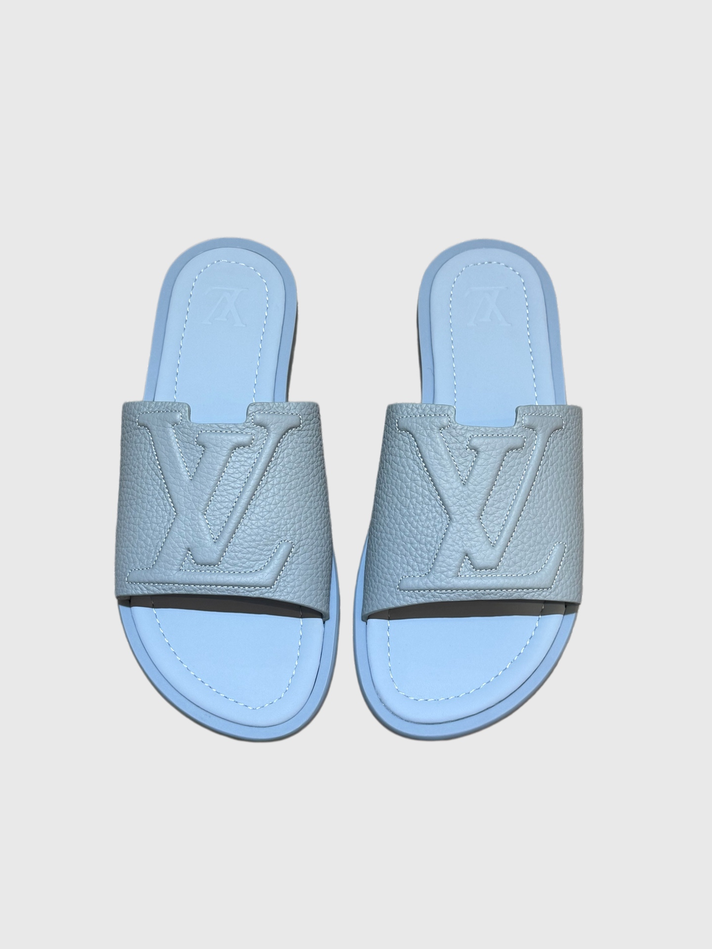 LV Style Blue Leather Tote Bag Lookbook Reference image 2