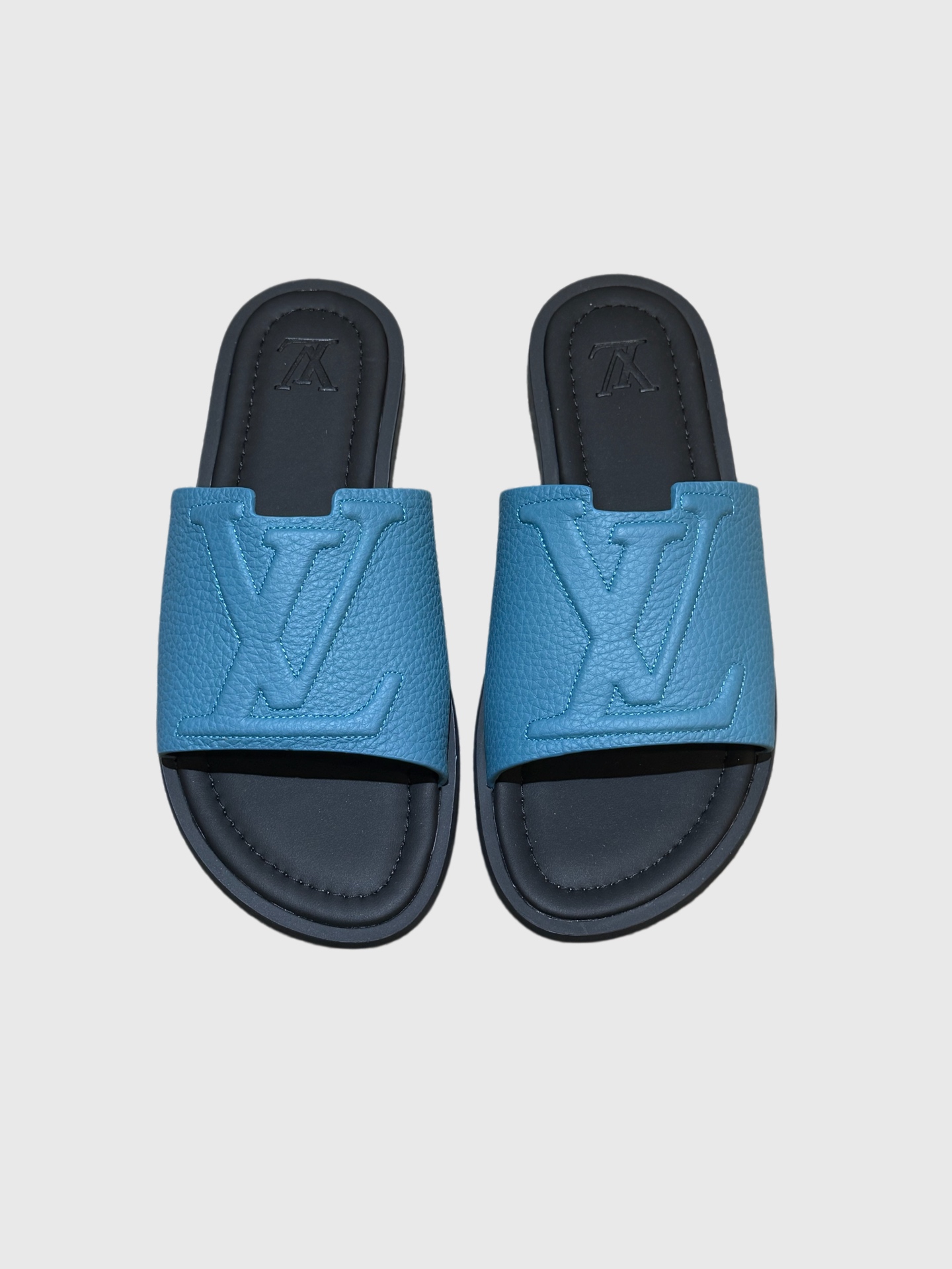 LV Style Blue Leather Tote Bag Lookbook Reference image 2
