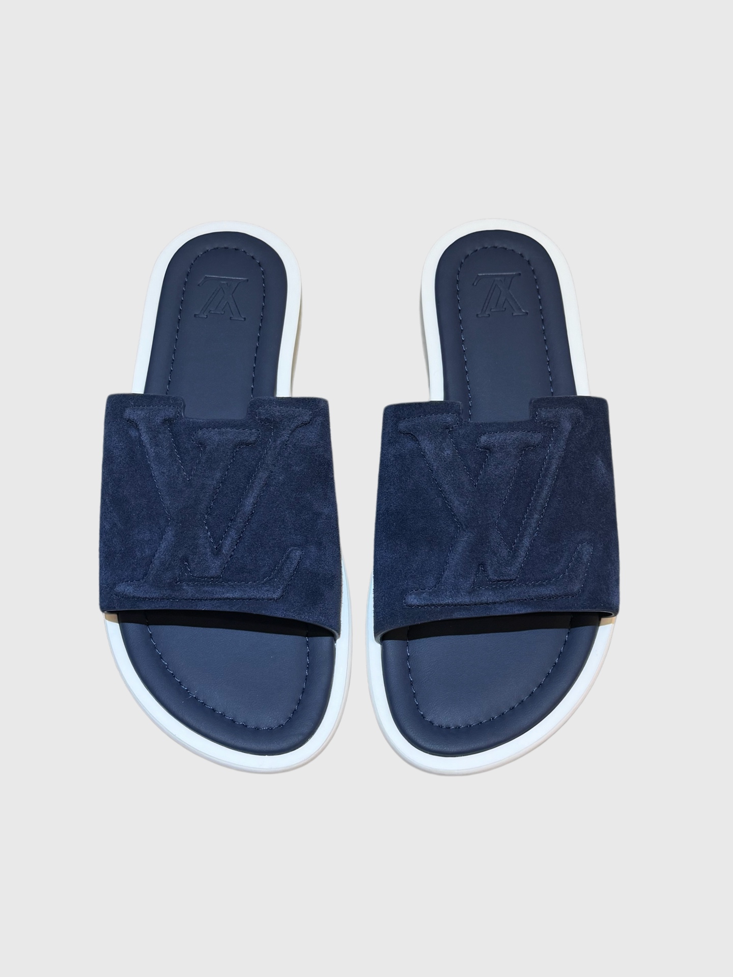 LV Style Blue Leather Tote Bag Lookbook Reference image 2
