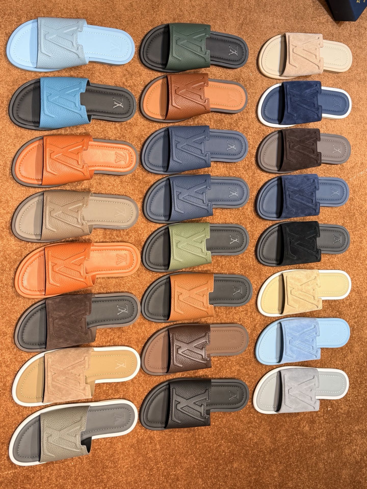 LV Style Blue Leather Tote Bag Men's Shoes detail image 9 from source 766839