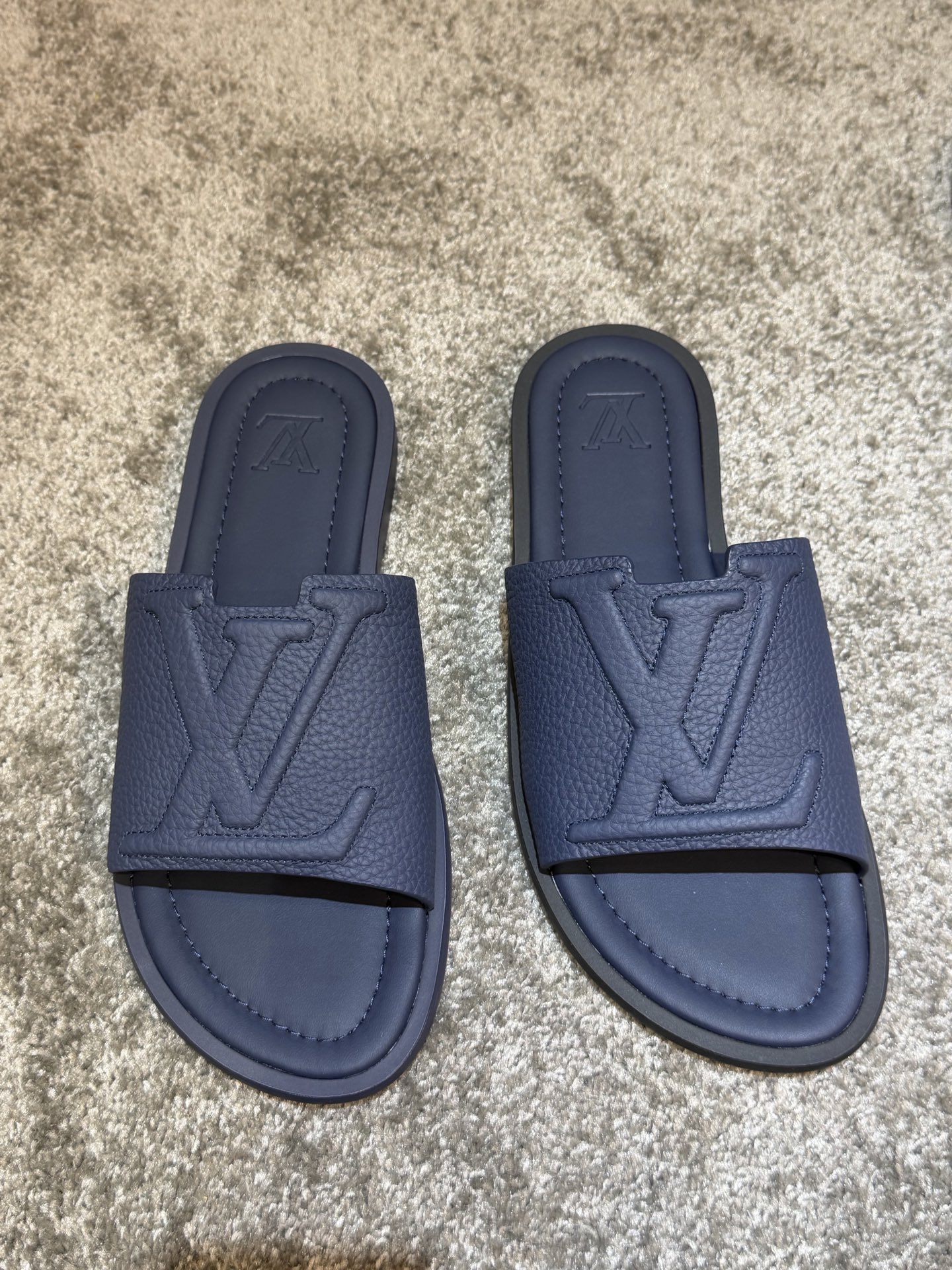 LV Style Blue Leather Tote Bag Men's Shoes detail image 7 from source 766823