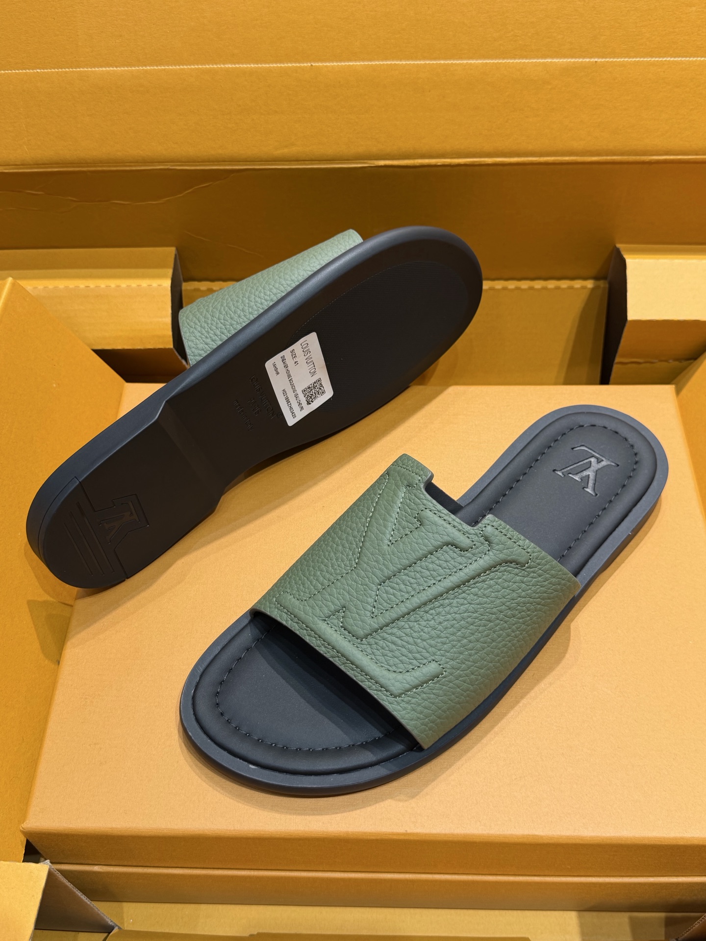 LV Style Blue Leather Tote Bag Men's Shoes detail image 6 from source 766820