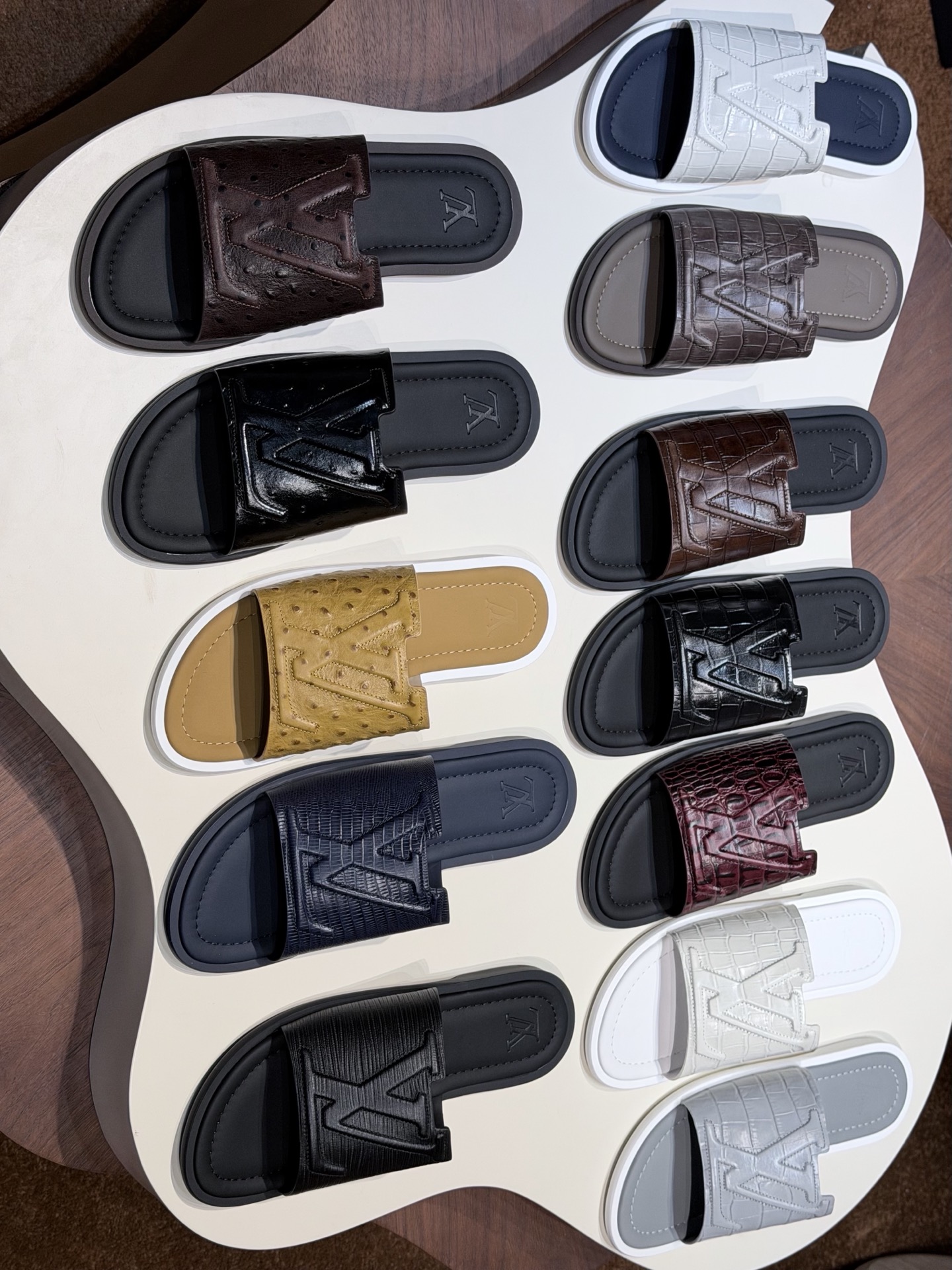 LV Style Blue Leather Tote Bag Men's Shoes detail image 8 from source 766826