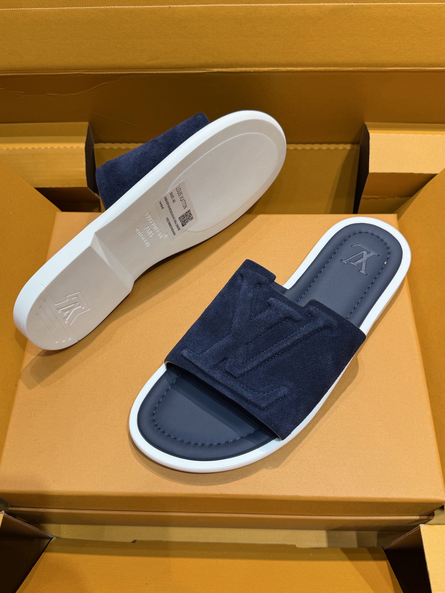 LV Style Blue Leather Tote Bag Men's Shoes detail image 6 from source 766844