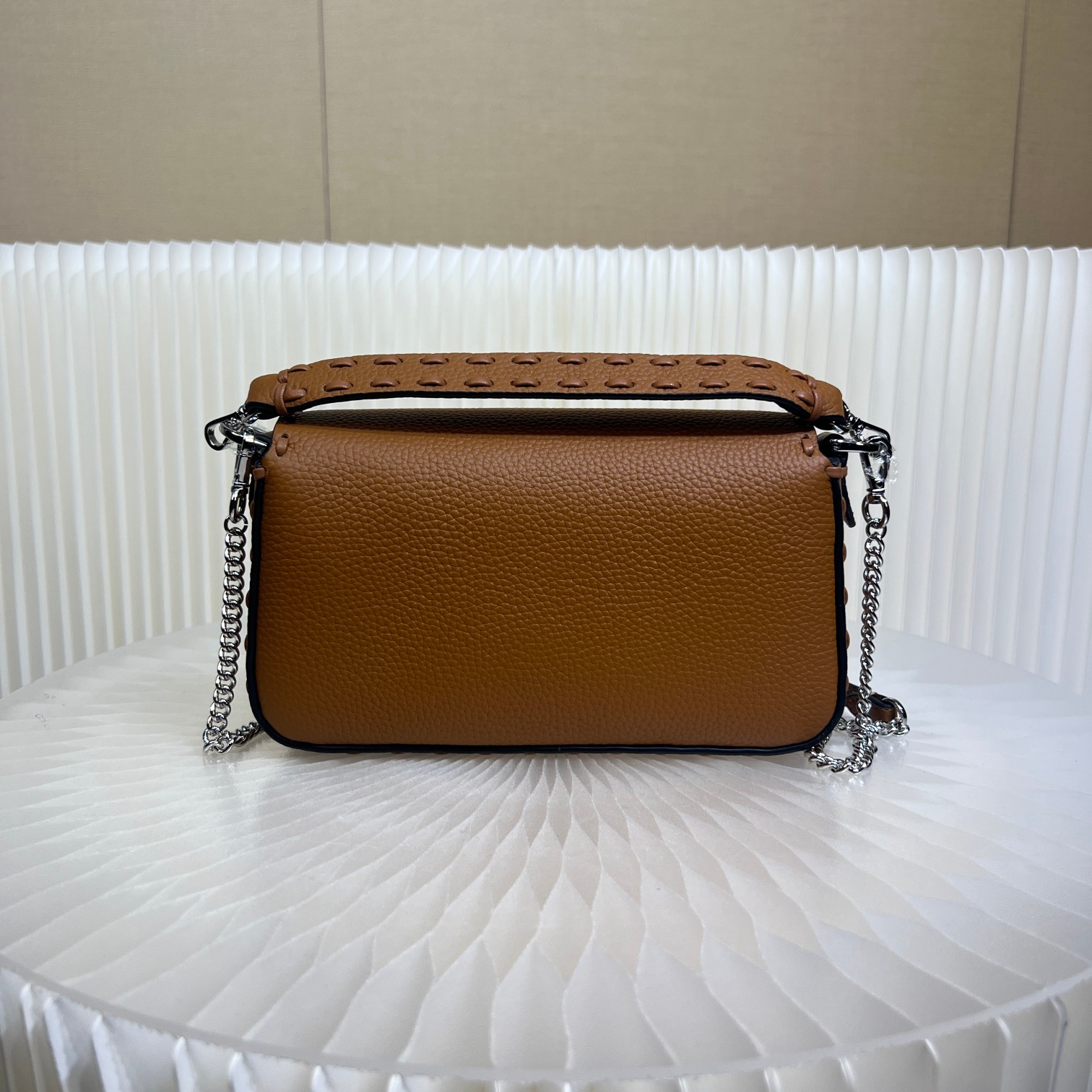 Fendi Baguette Mini Handbag in Brown Cuoio Romano Leather with FF Clasp 3 a1719556437261 0856