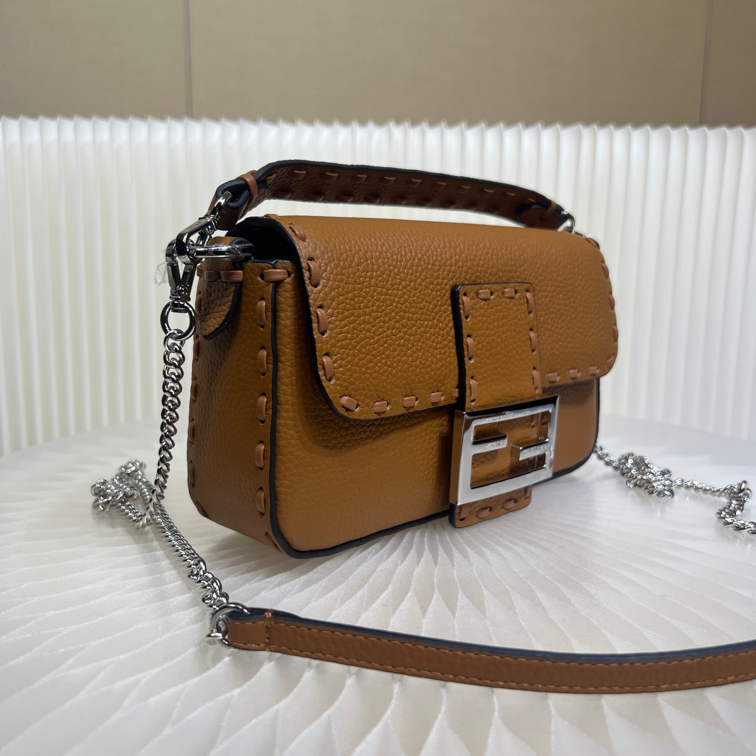 Fendi Baguette Mini Handbag in Brown Cuoio Romano Leather with FF Clasp 2 a1719556437346 4855