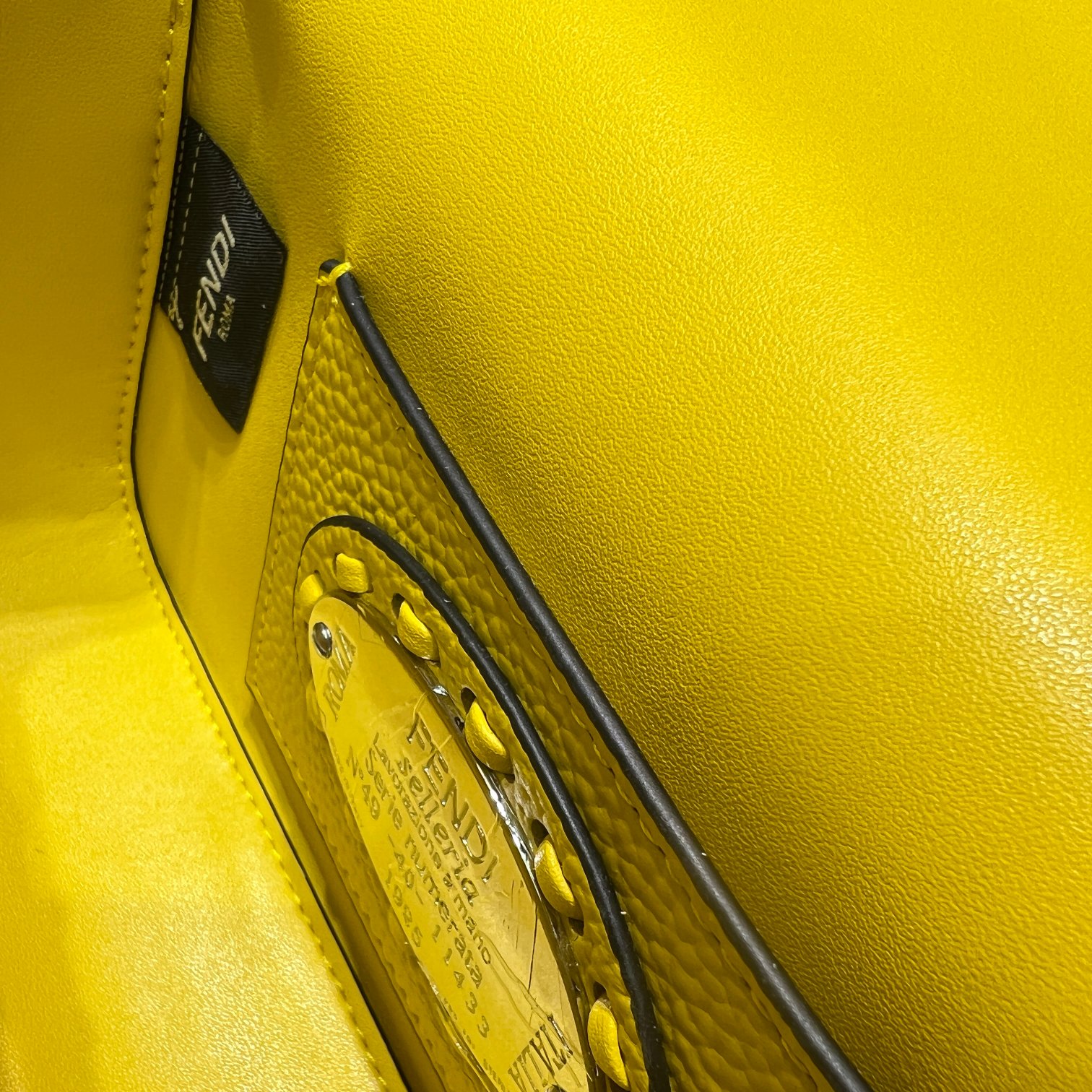 Fendi Baguette Mini Handbag in Yellow Cuoio Romano Leather with Selleria Stitching 9 a1719556656463 0075