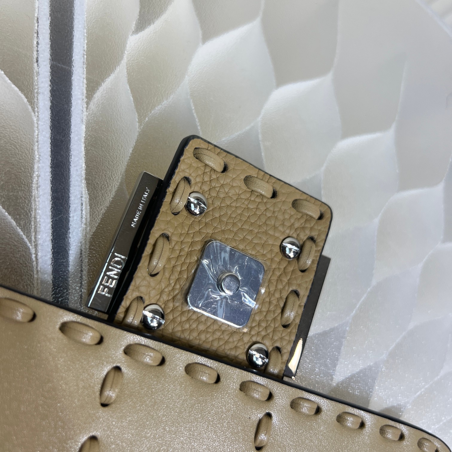 Fendi Baguette Mini Handbag in Cuoio Romano Leather with FF Clasp 6 a1719557116019 3508