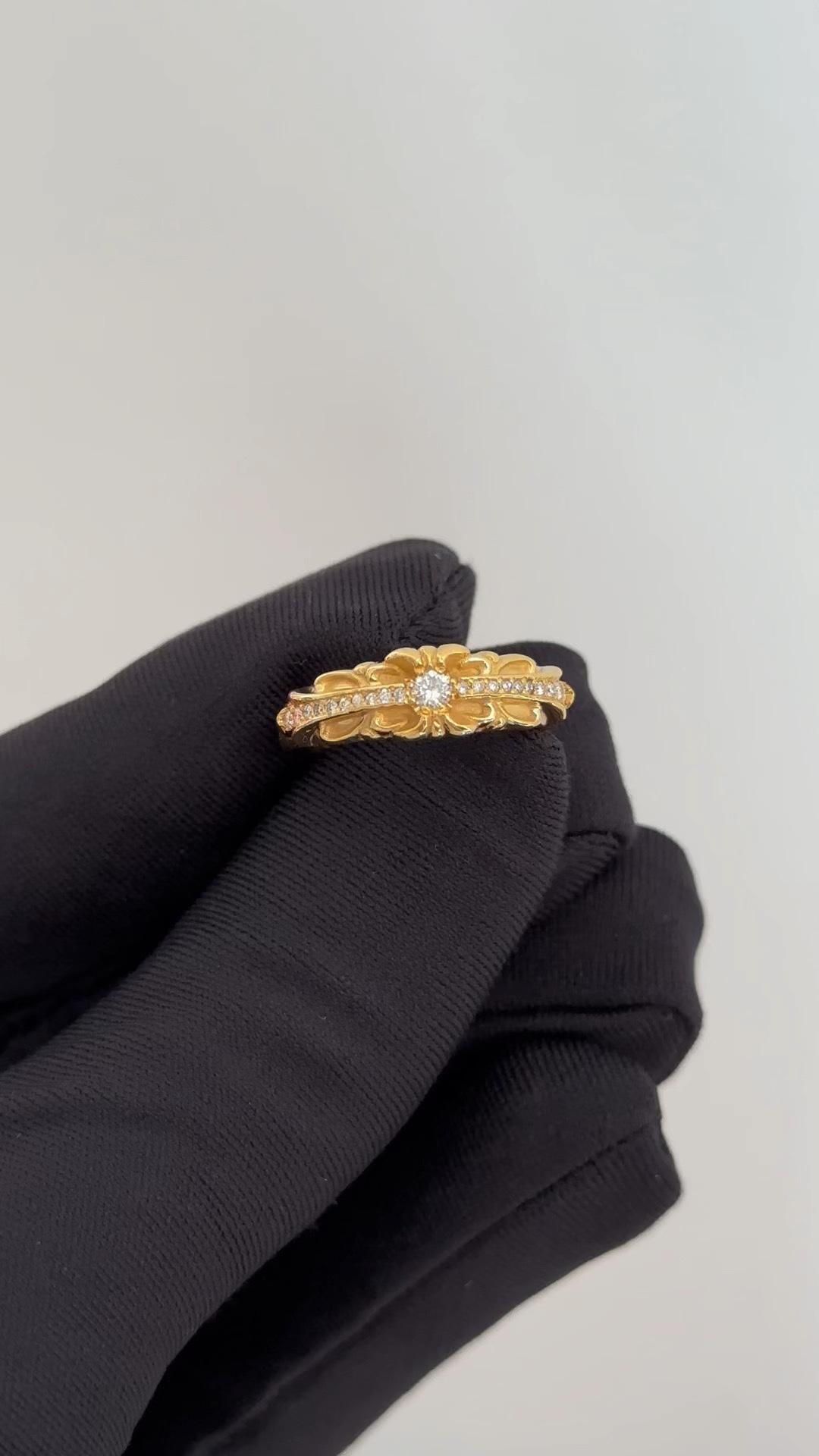 Ring, Custom Gold-Plated Diamond Setting